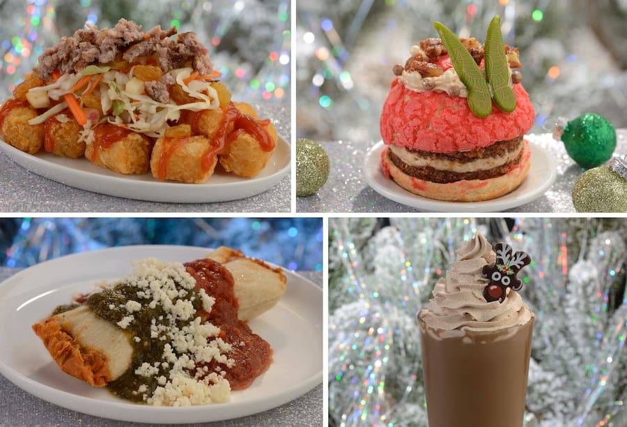 Curry Brat Tots, Tinker Bell Cream Puff, Fried Pork Tamale served “Christmas Style”, Chai Caramel Freeze