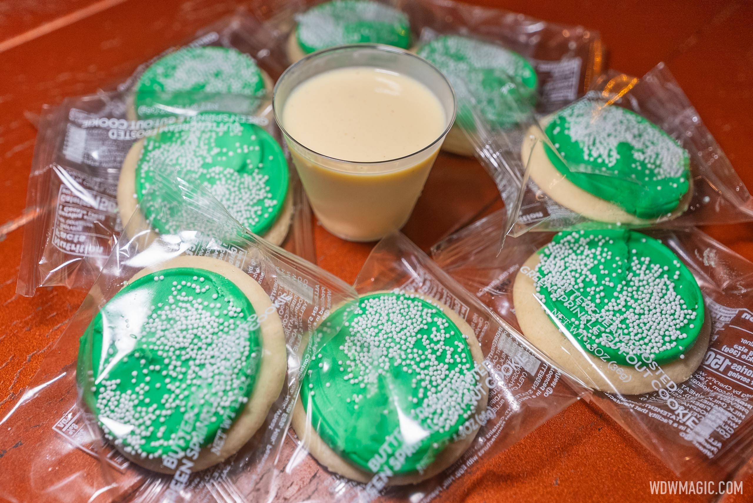 Tortuga Tavern - Egg Nog and Buttercream Frosted Green Sprinkle Cookie - 150 calories, 5g fat, 15g sugar