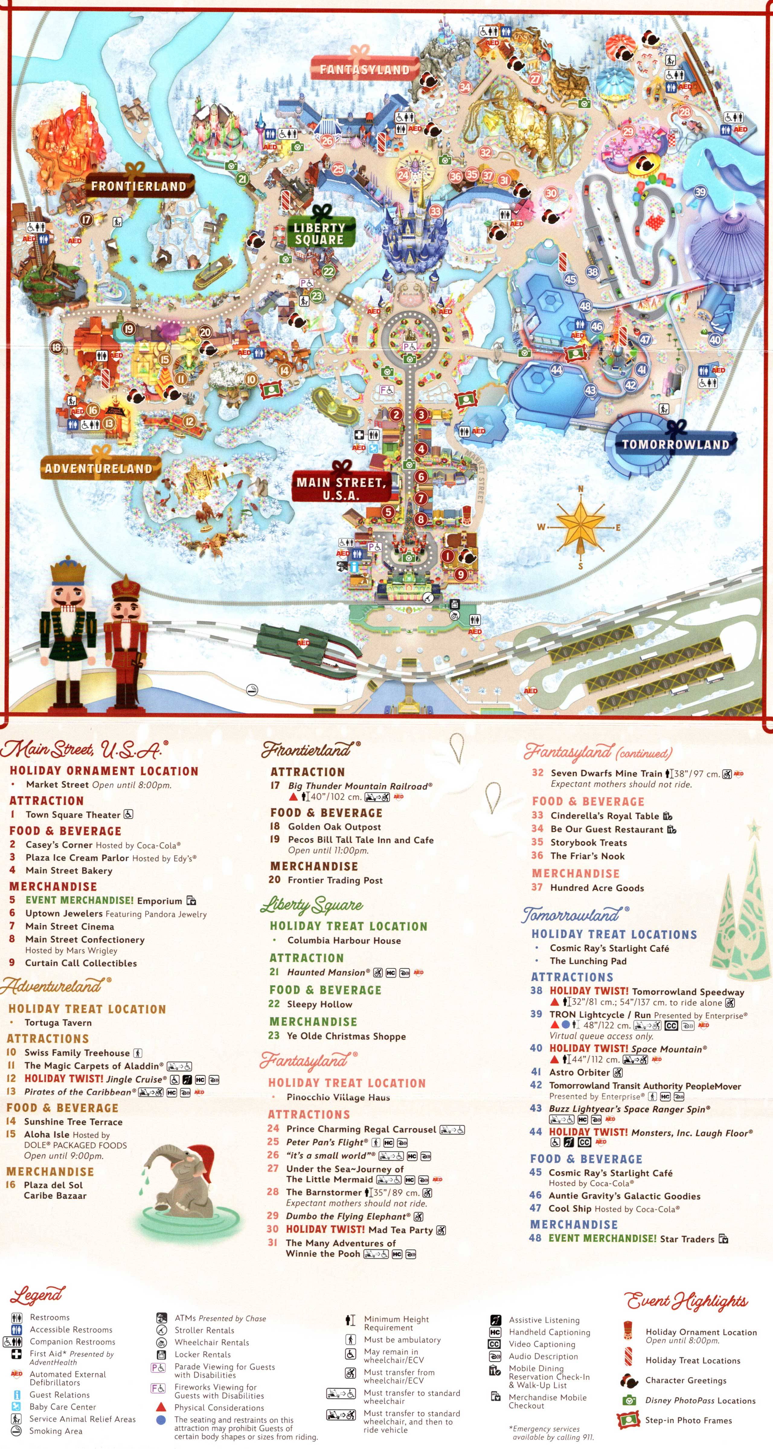 Mickey's Very Merry Christmas Party Guide Map 2023