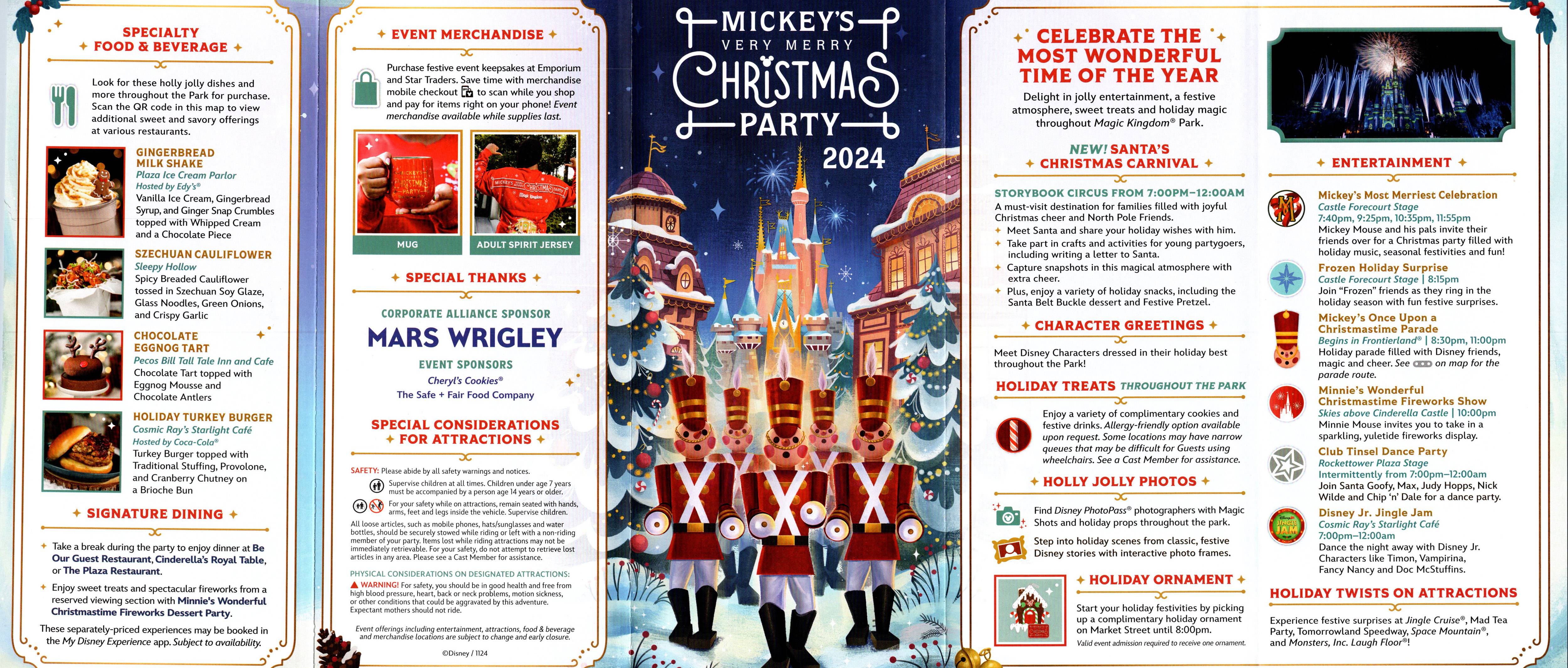 Mickey's Very Merry Christmas Party Guide Map 2024