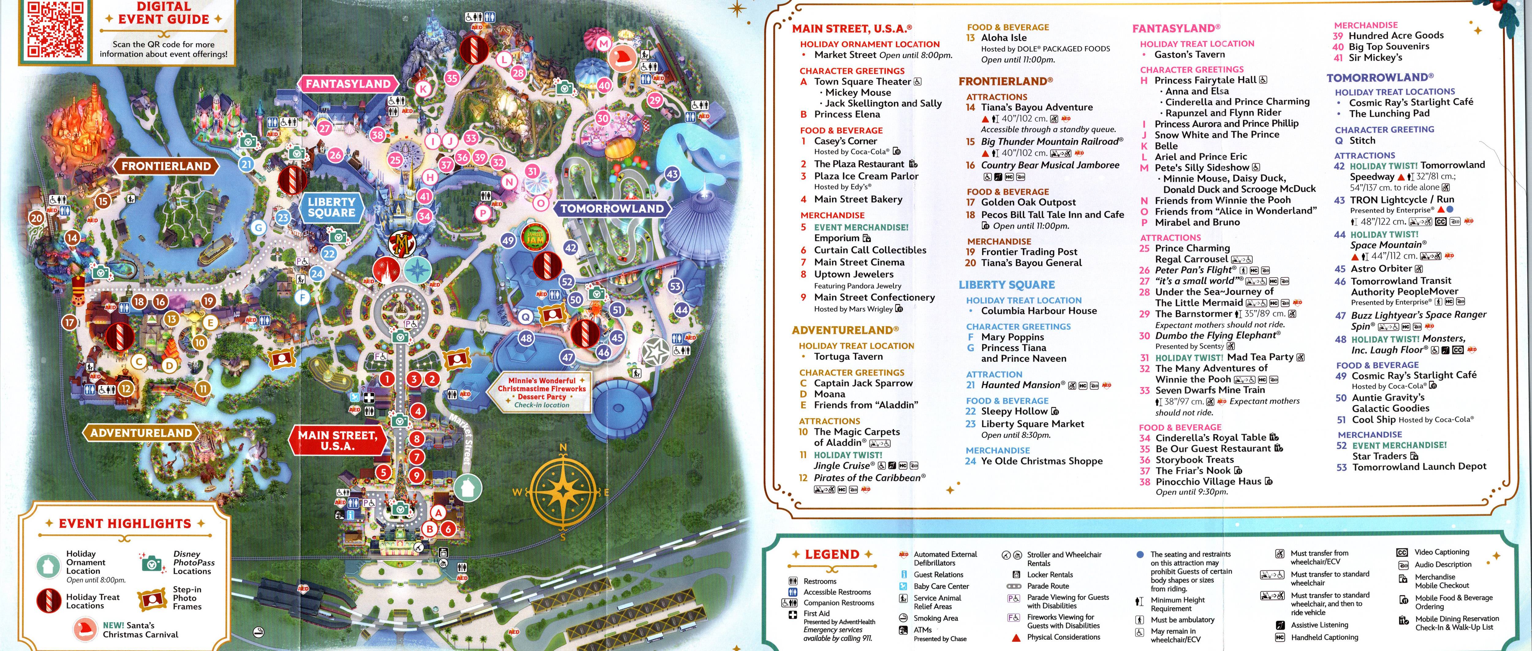 Mickey's Very Merry Christmas Party Guide Map 2024