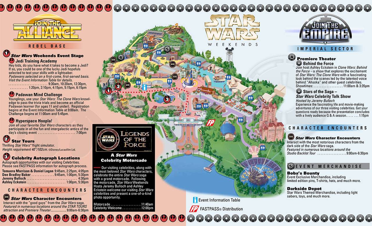 2010 Star Wars Weekends guide map