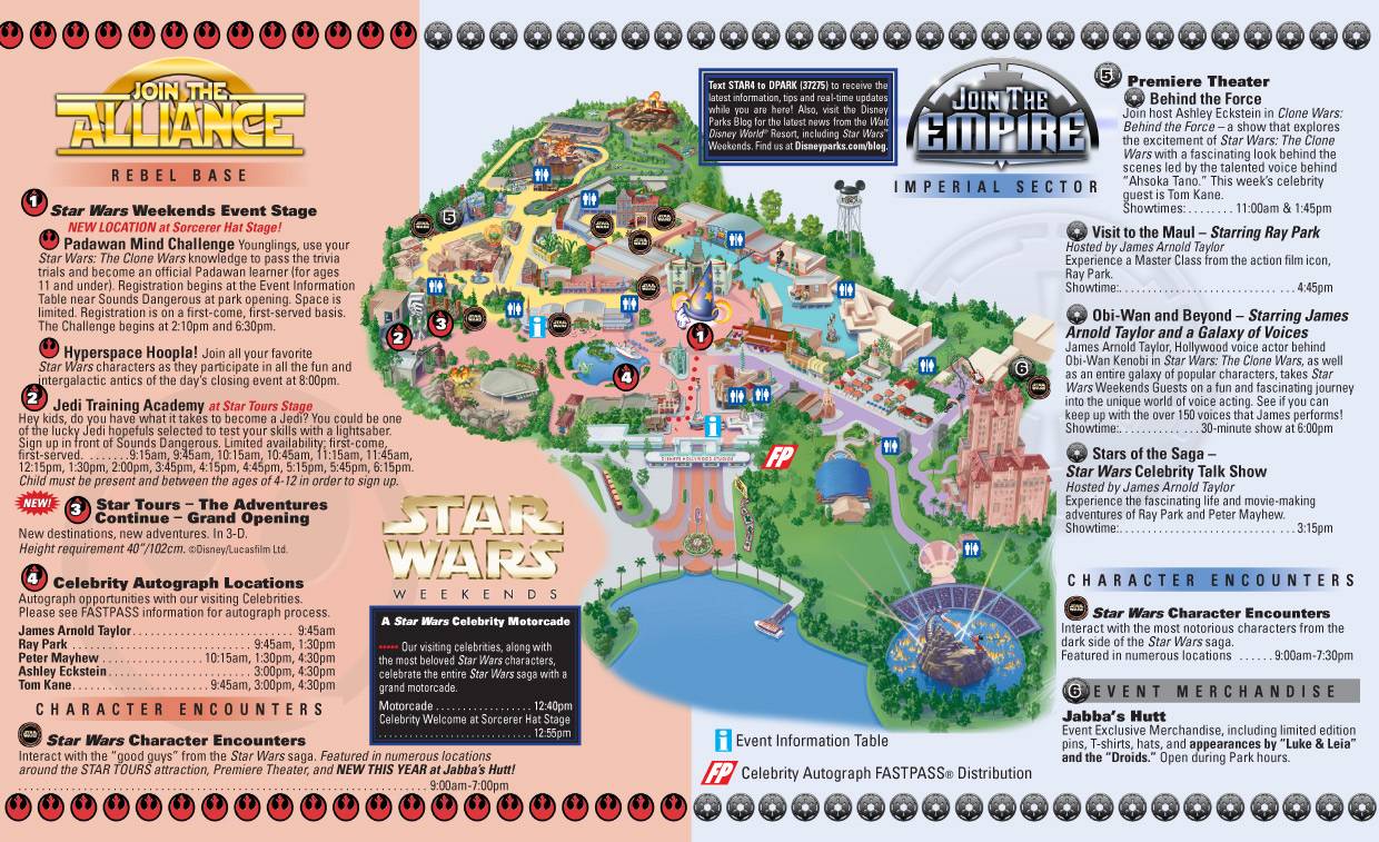 Star Wars Weekends guide map for June 10 - 12