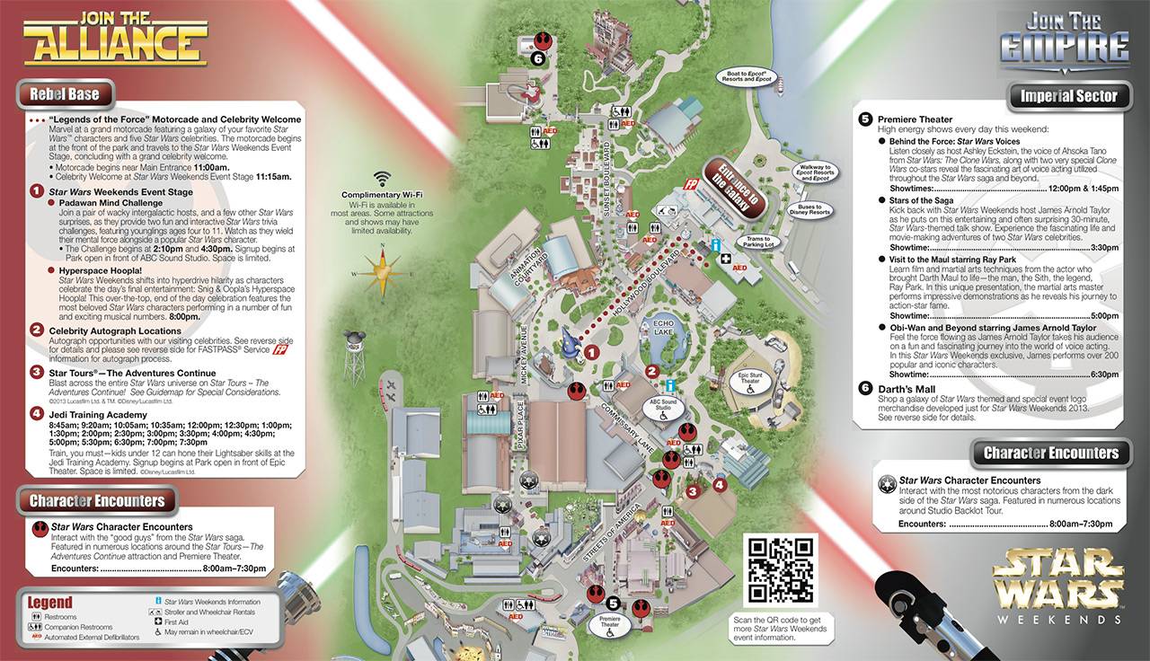 2013 Star Wars Weekends May 17-19 guide map