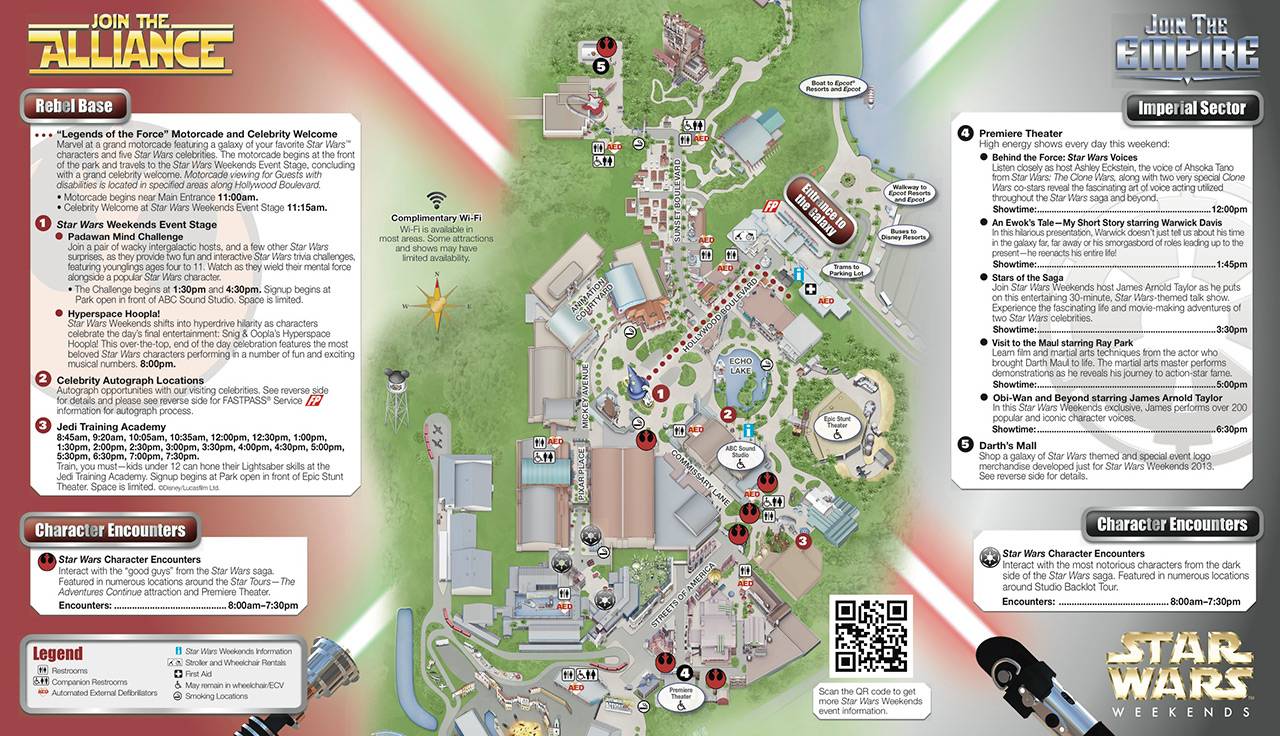 2013 Star Wars Weekends May 24-26 guide map