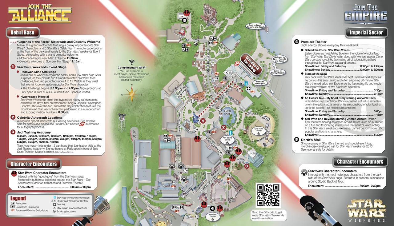 2013 Star Wars Weekends May 31-June 2 guide map