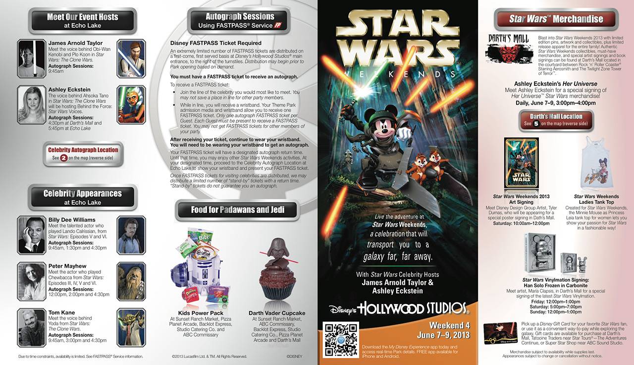 2013 Star Wars Weekends June 7 - June 9 guide map