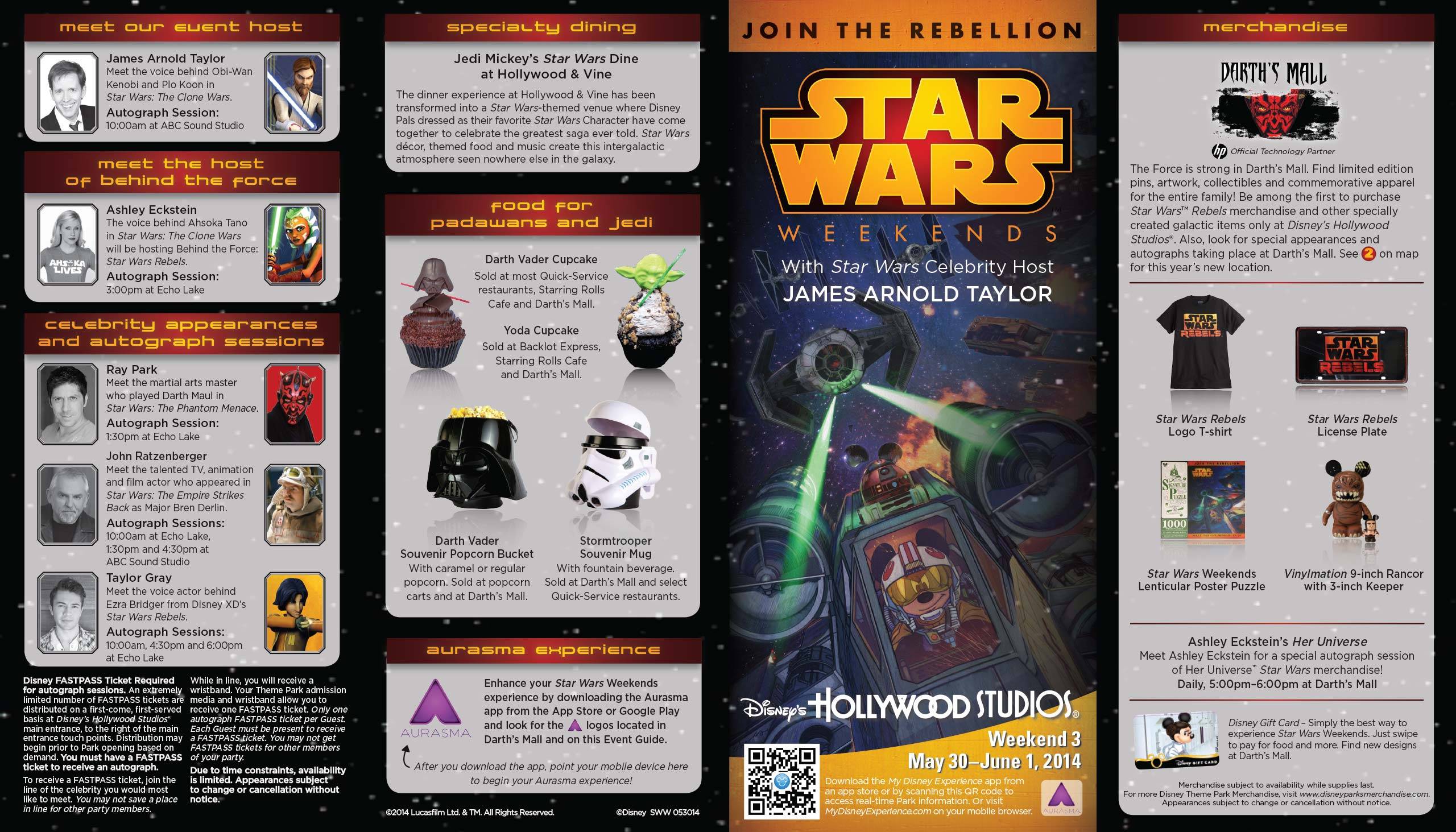2014 Star Wars Weekends May 30 - June 1 Weekend 3 guide map front