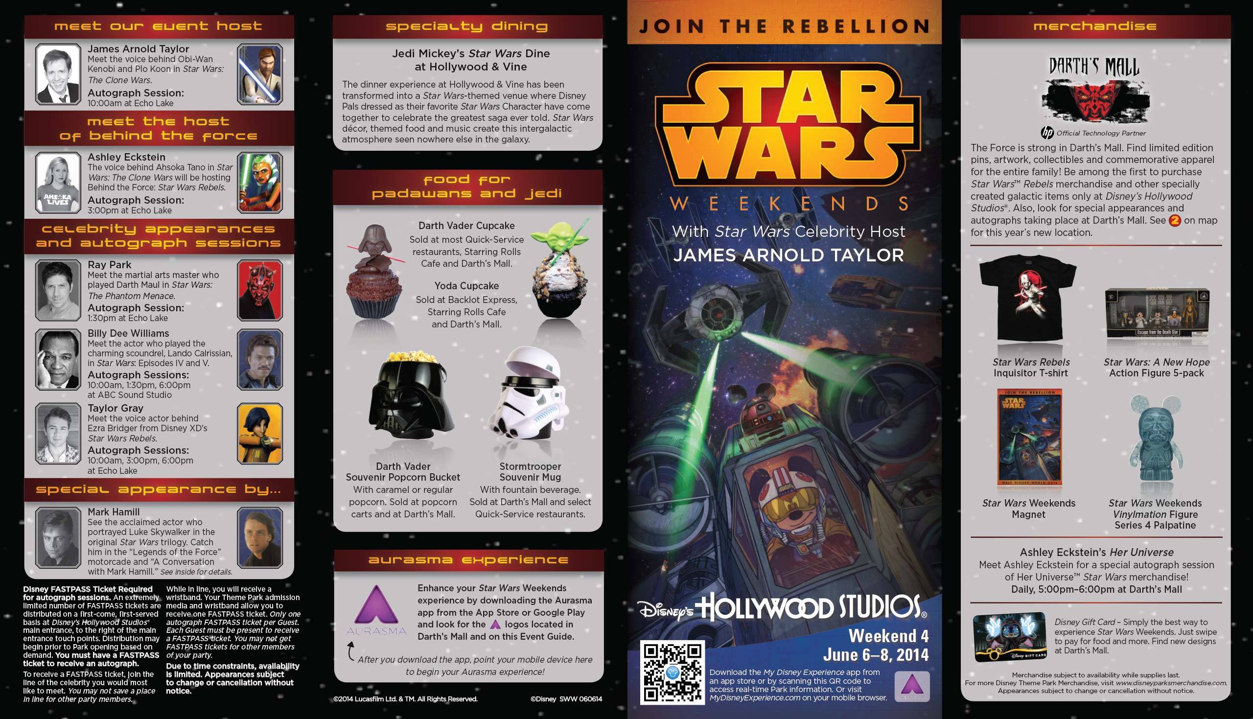 2014 Star Wars Weekends June 6 - 8 Weekend 4 guide map back