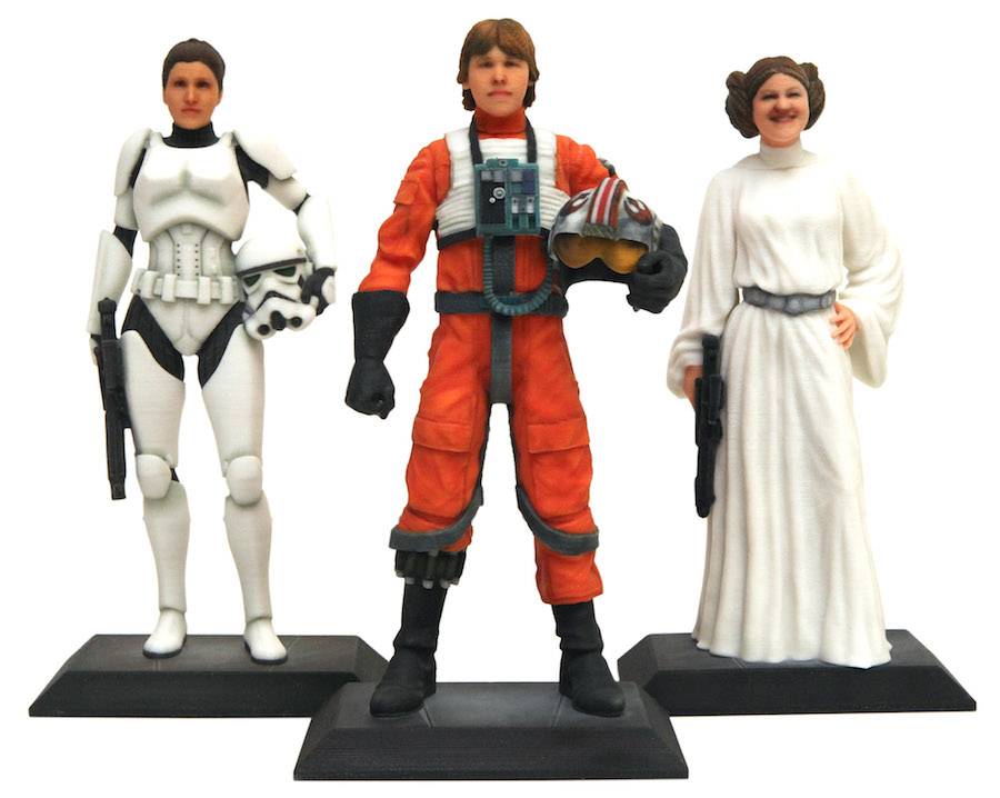 Alderaan Princess figurine, Stormtrooper and X-Wing pilot figurines