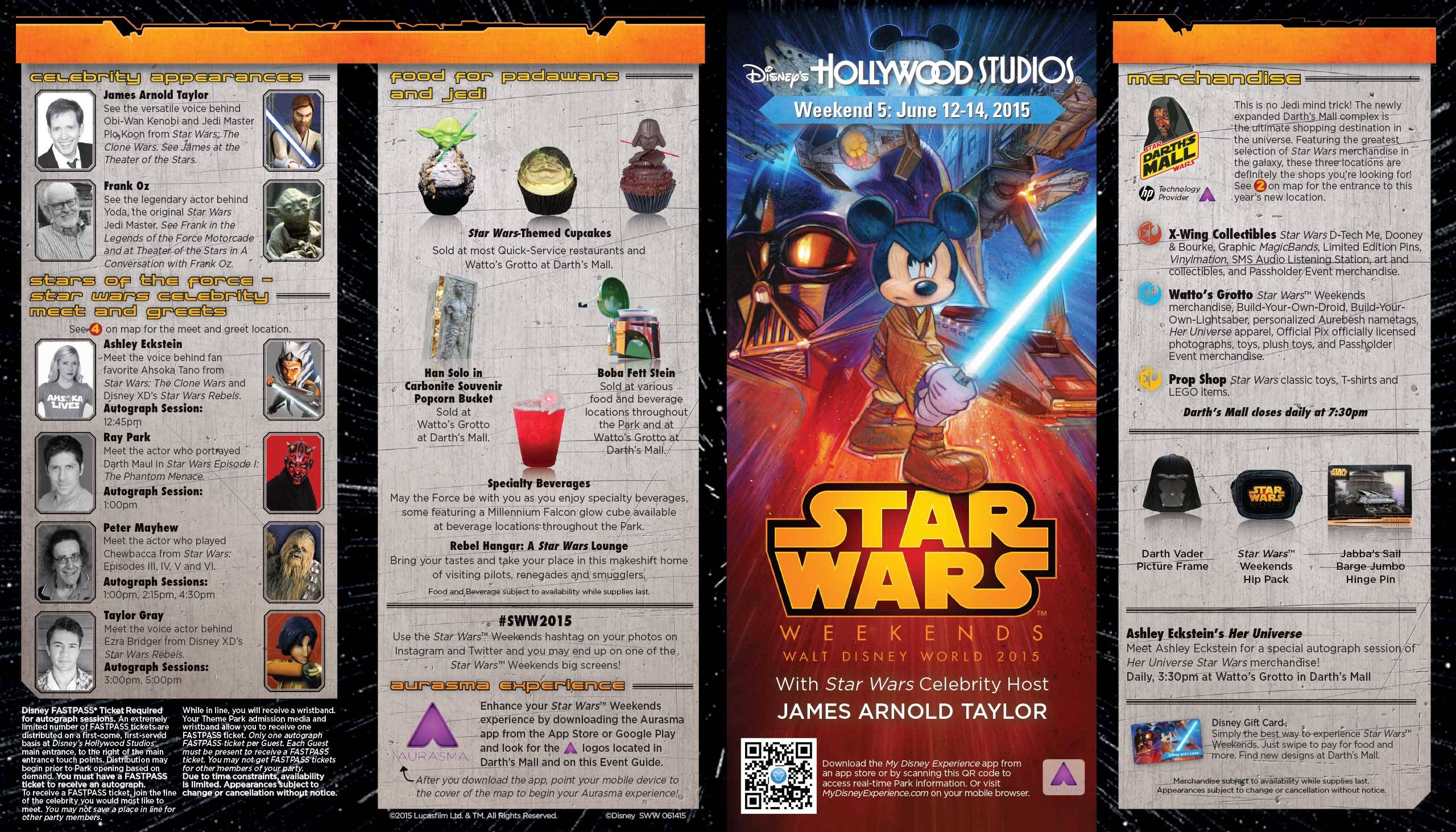 2015 Star Wars Weekends June 12 - 14 Weekend 5 guide map