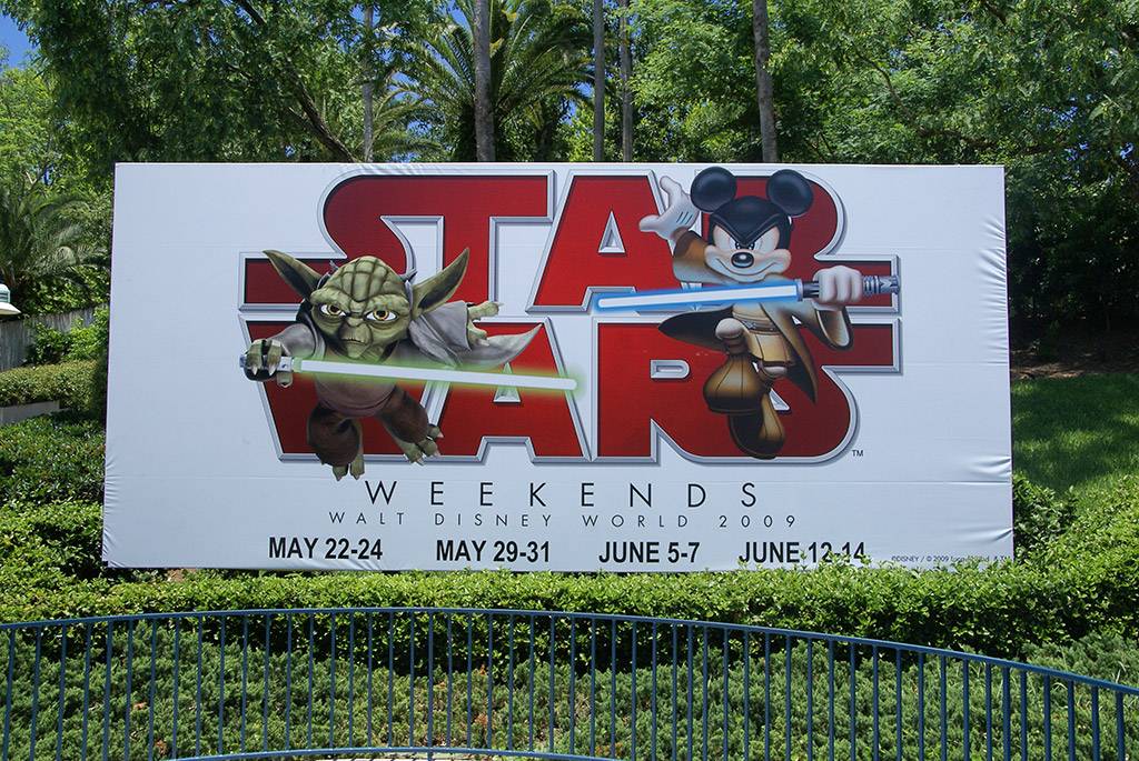 The Star Wars Weekends main entrance billboard