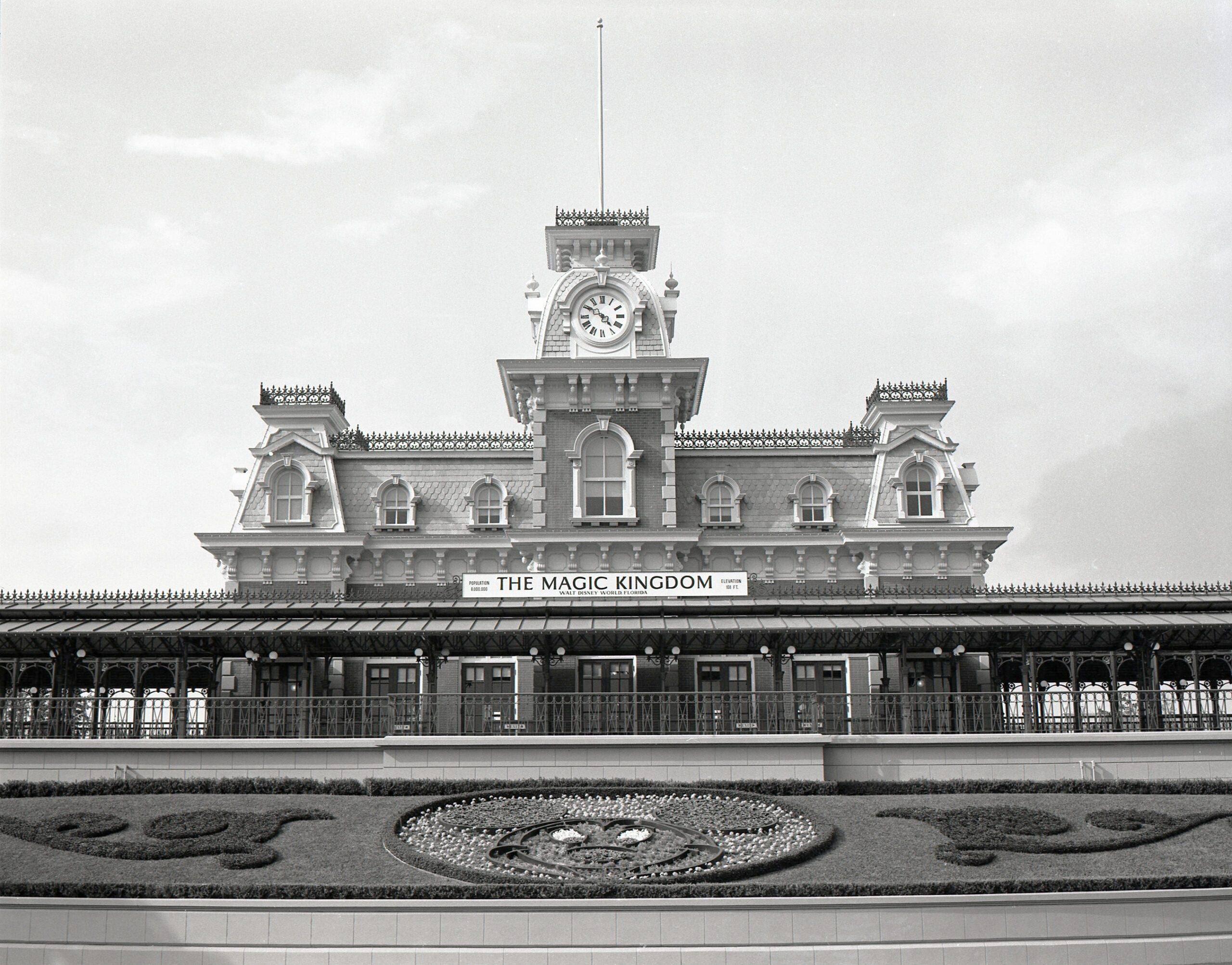 Magic Kingdom Park entrance in 1971 at Walt Disney World Resort 