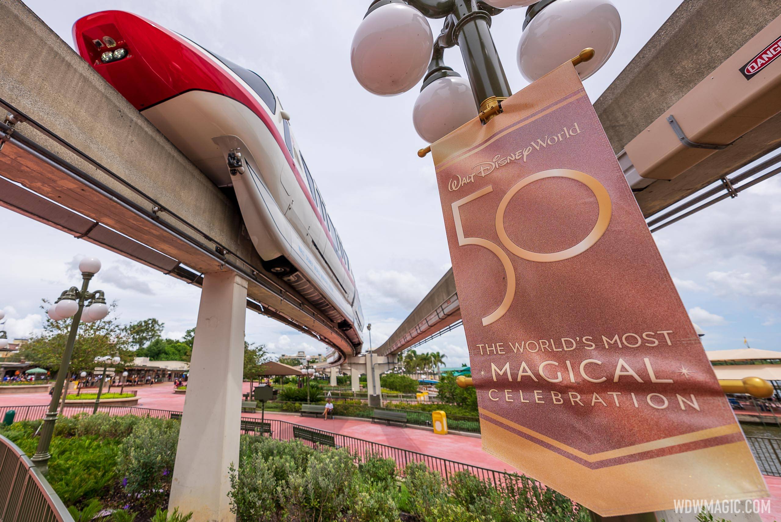 Walt Disney World 50th anniversary banners arrive at the Magic Kingdom