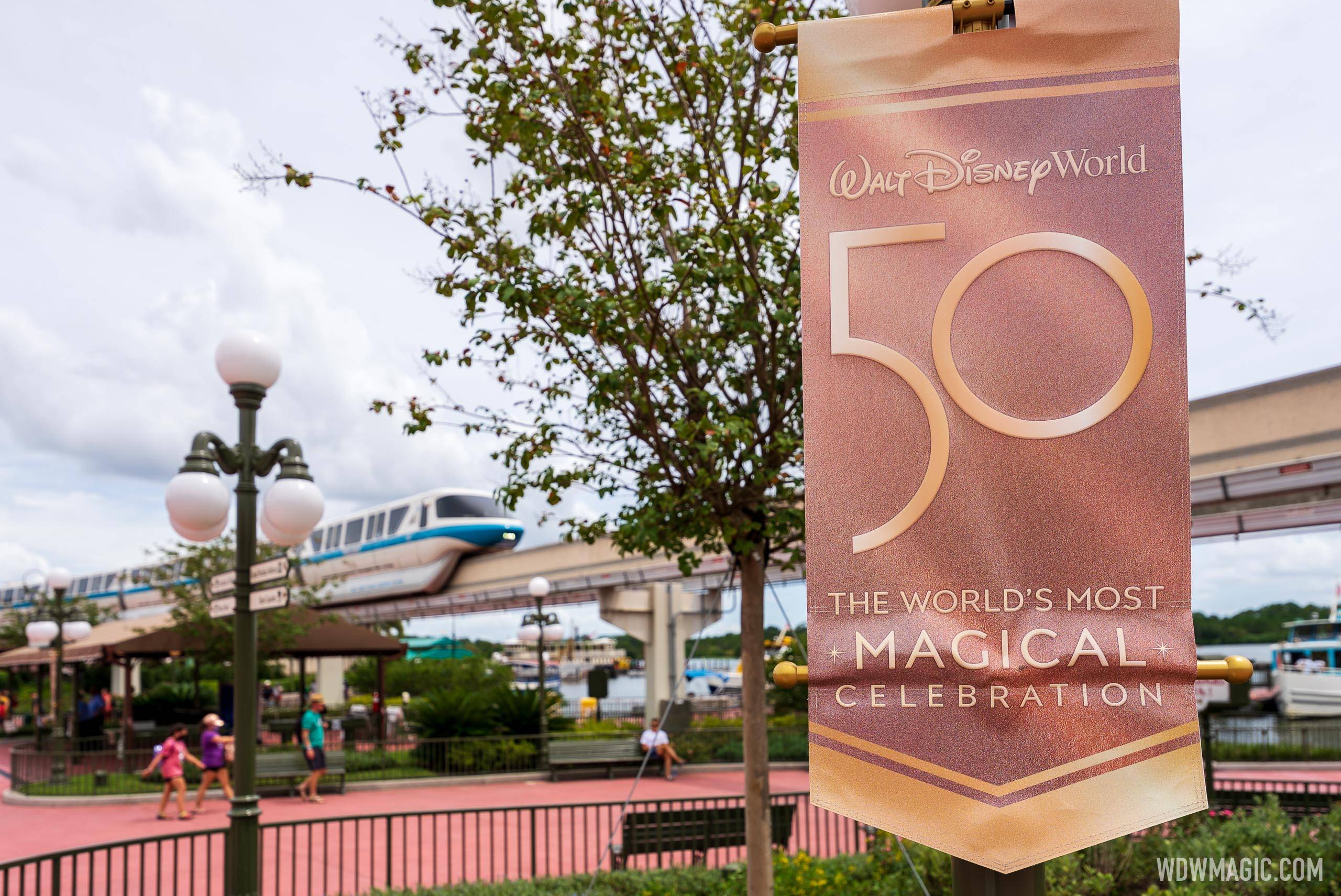 Walt Disney World 50th anniversary banners arrive at the Magic Kingdom