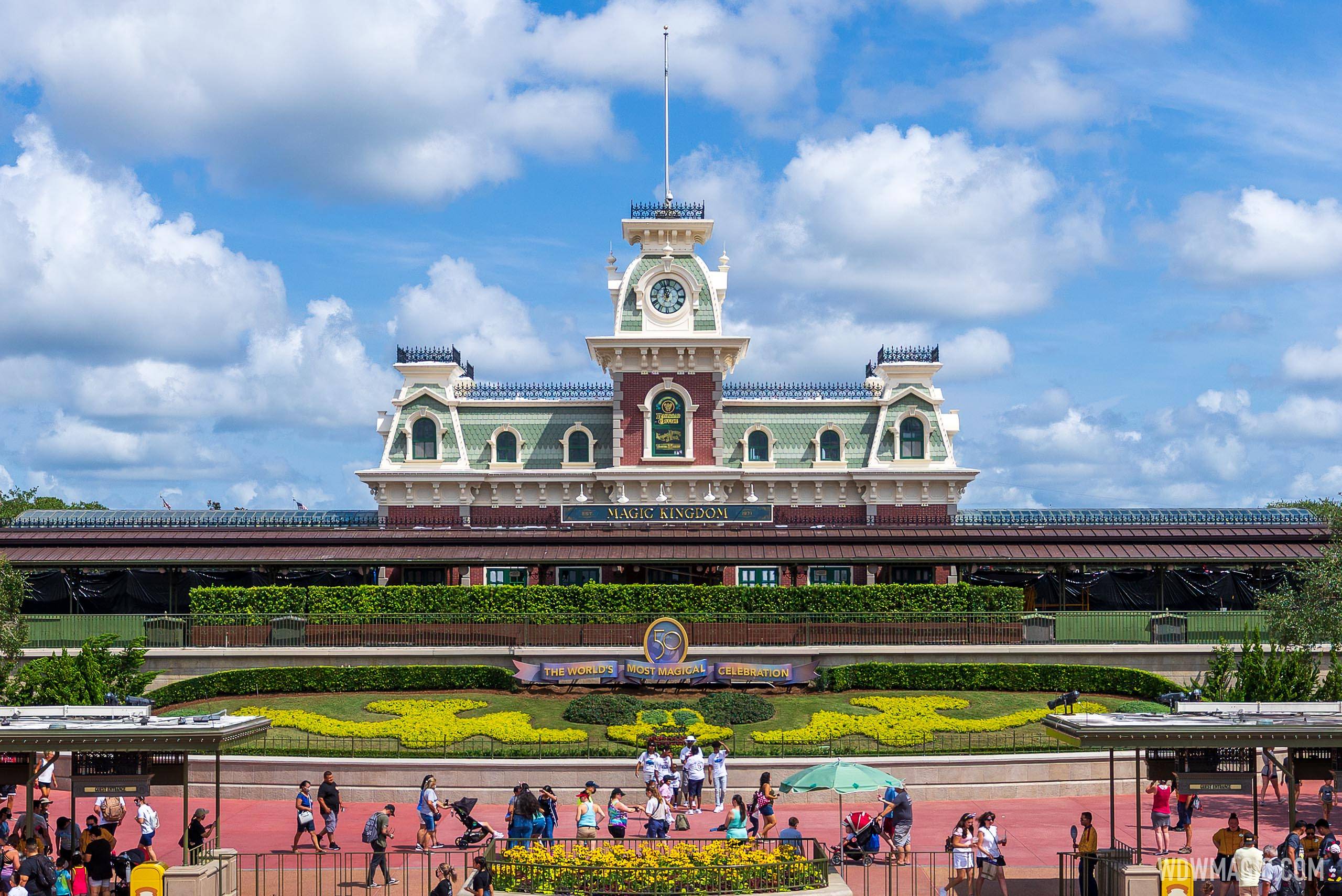 Magic Kingdom Main Street U.S.A. Train Station 50th anniversary