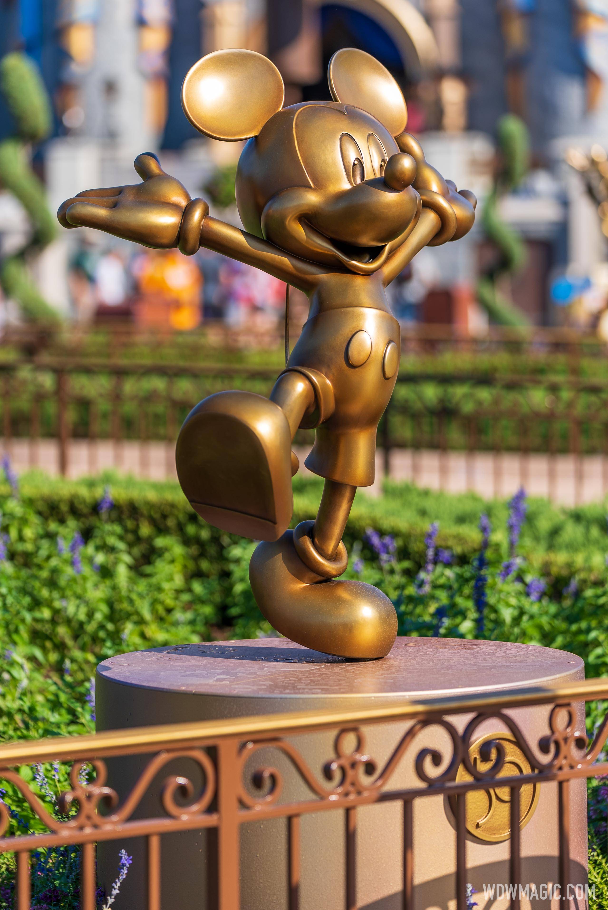 Disney Fab 50 golden character statues at Magic Kingdom