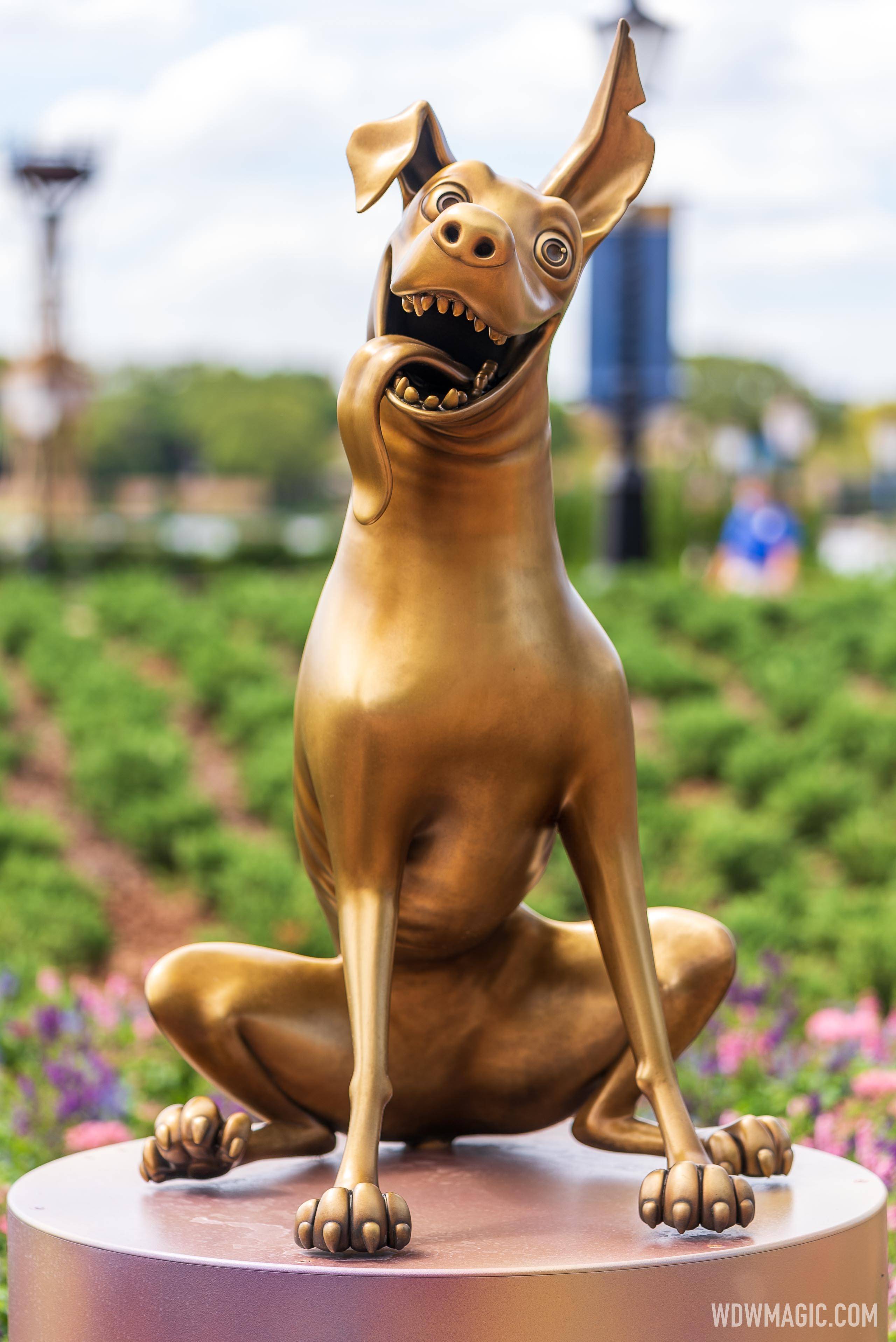 Disney Fab 50 golden character statues at EPCOT