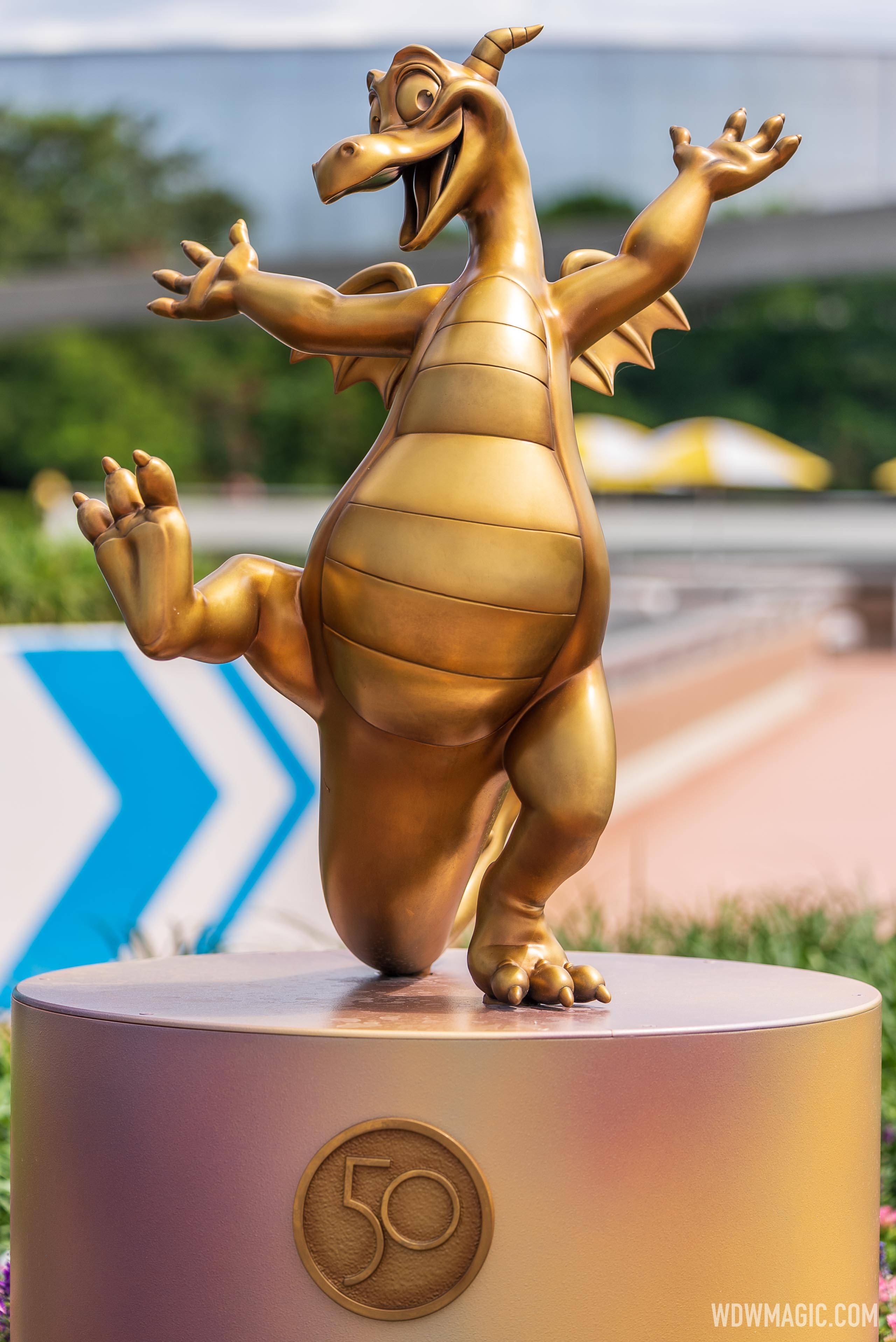 Disney Fab 50 golden character statues at EPCOT