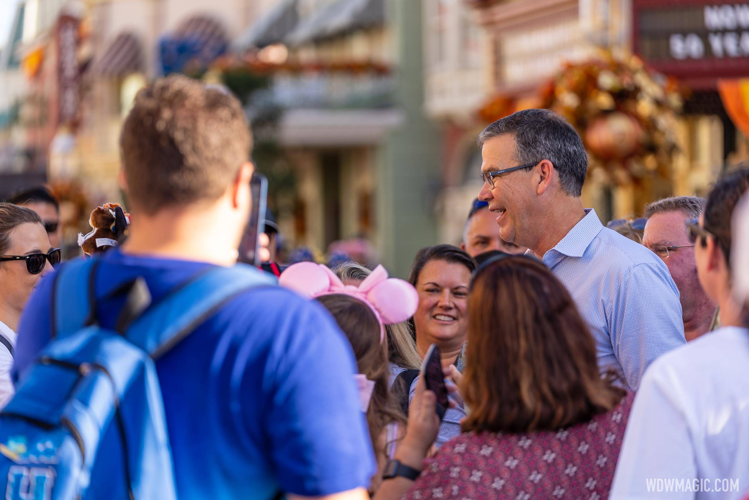 Walt Disney World President Jeff Vahle meets guests on Main Street U.S.A.