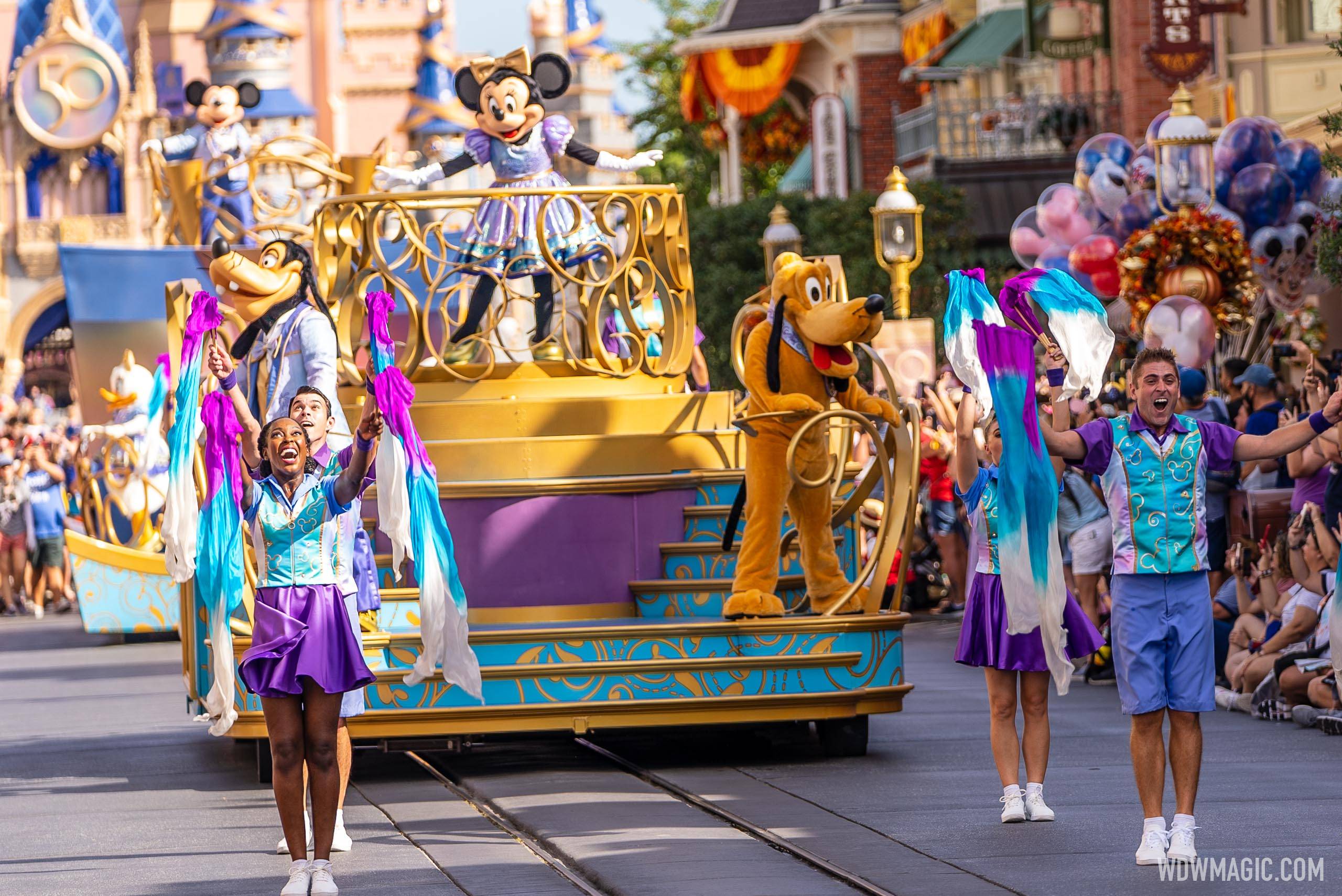 First look at the new 50th Anniversary Mickey's Celebration Cavalcade at Magic Kingdom