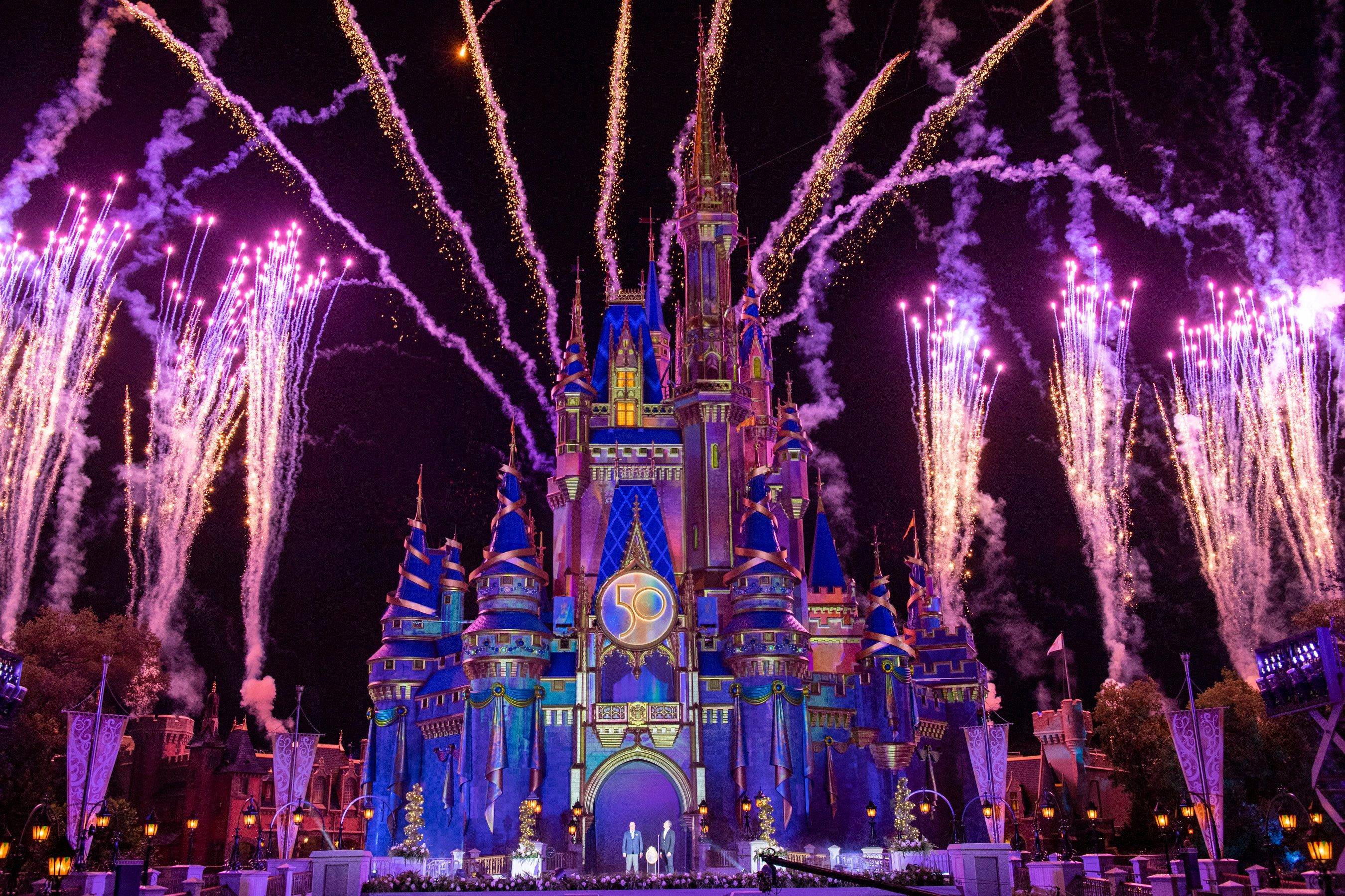 Disney CEO Bob Chapek and Executive Chairman Bob Iger re-dedicate Walt Disney World Resort