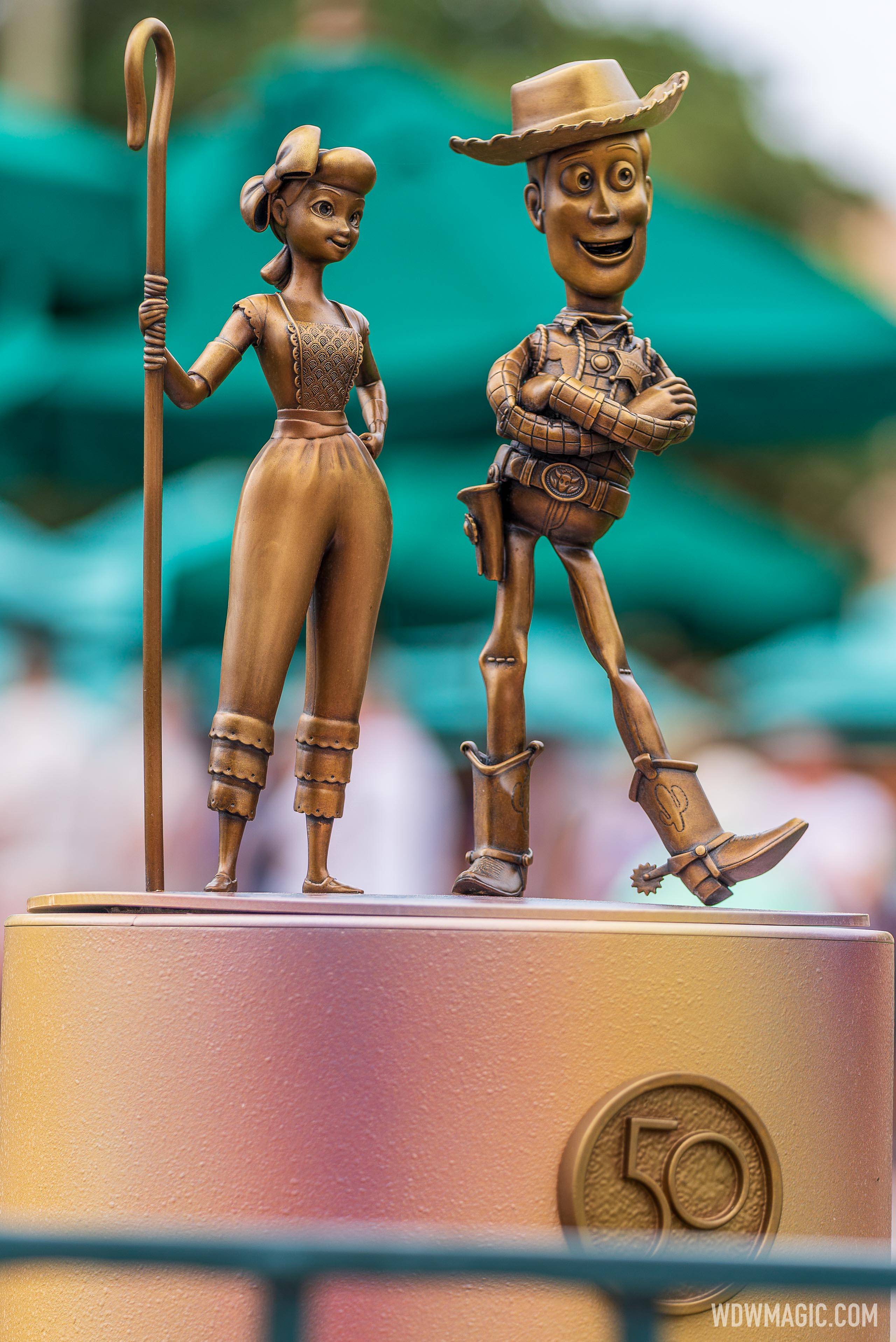 Disney Fab 50 golden character statues at Disney's Hollywood Studios