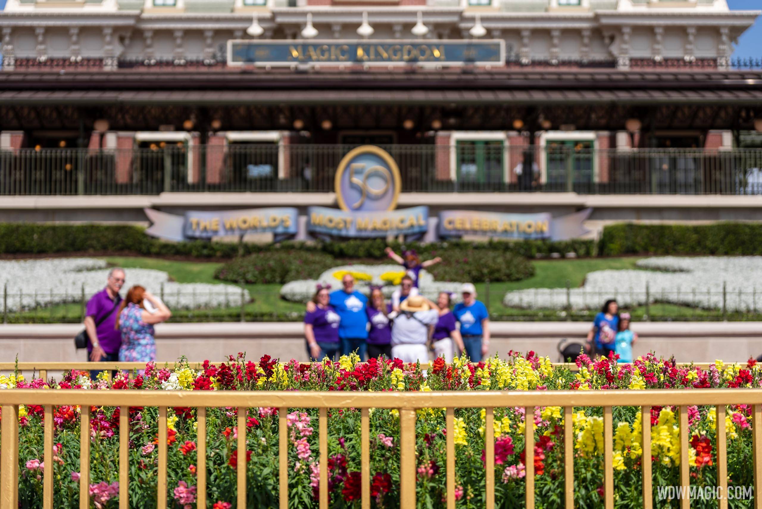 The Mickey and Minnie 50th topiary were removed late 2022