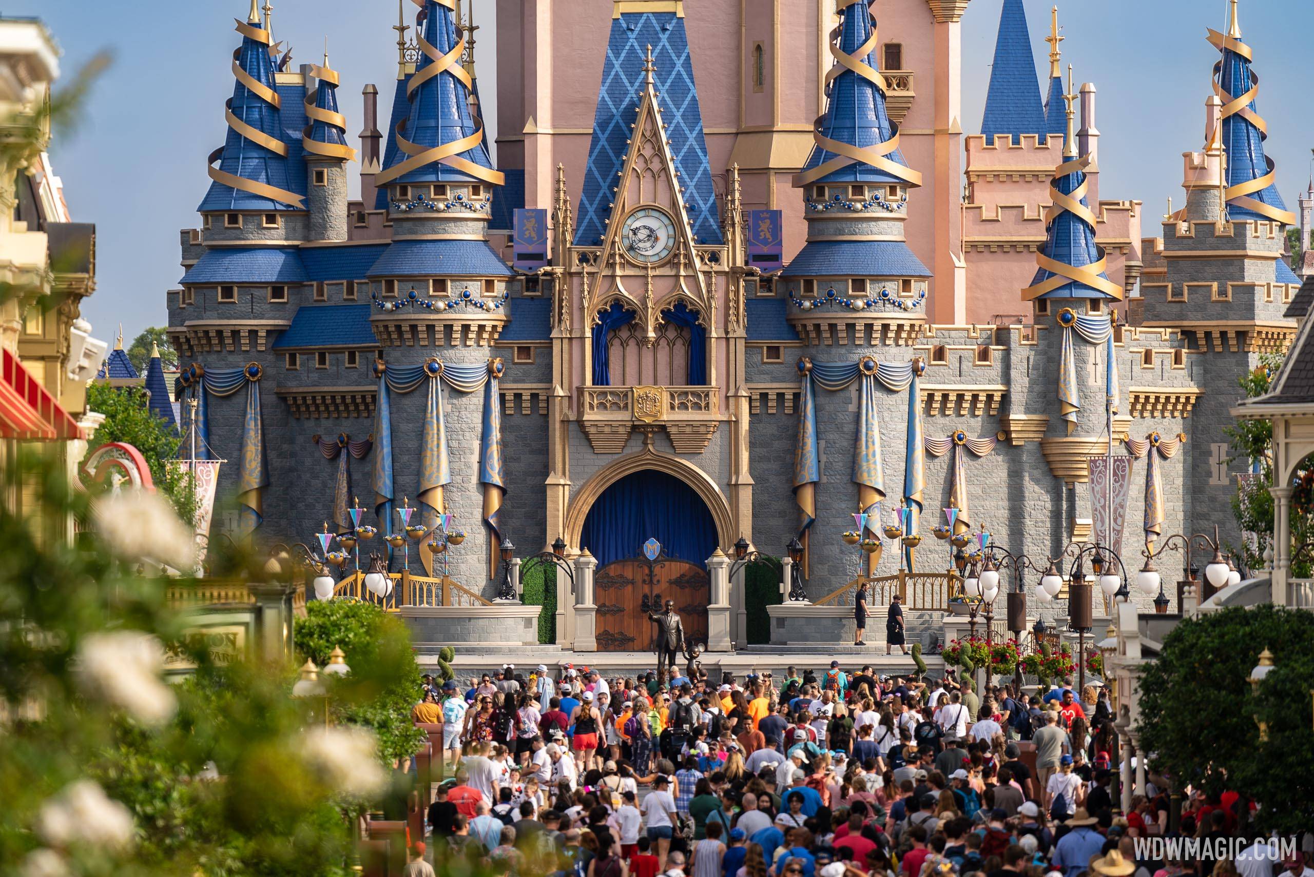 Clock returns to Cinderella Castle at Magic Kingdom as Disney World's 50th decor removal begins