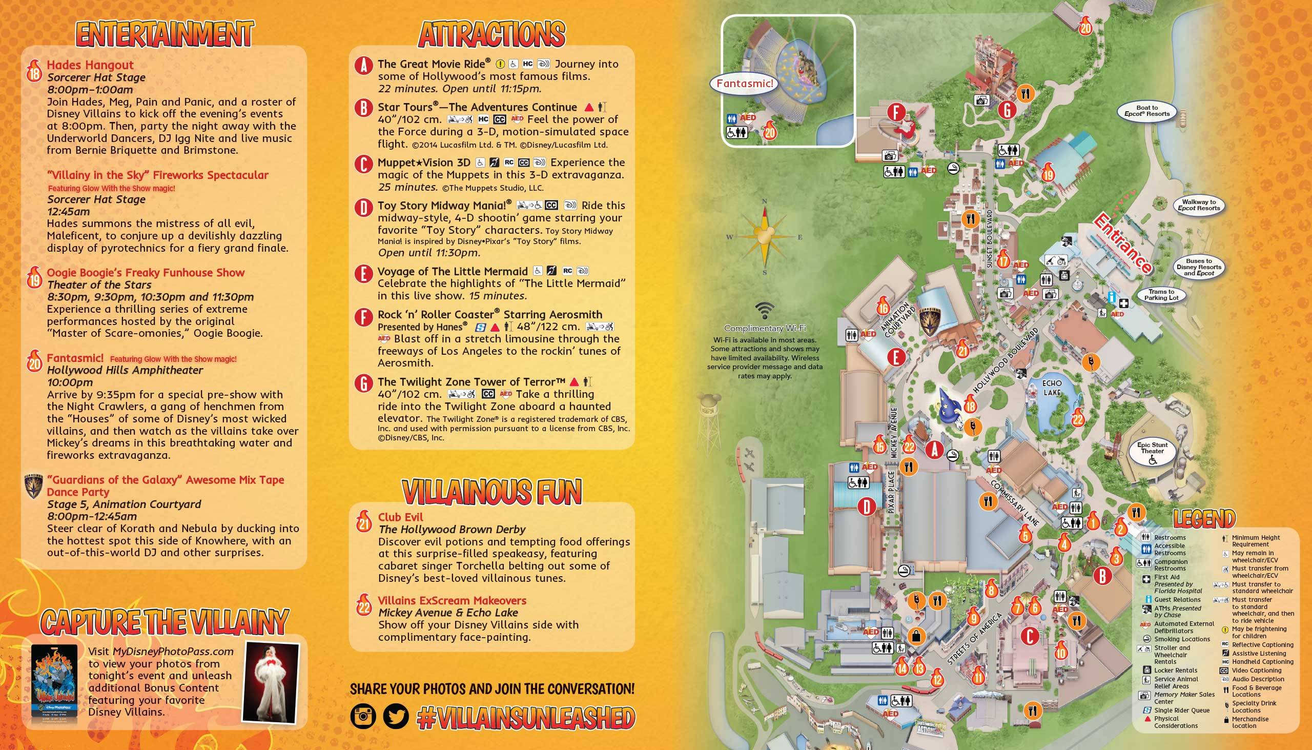 PHOTOS - Villains Unleashed event guide map now available