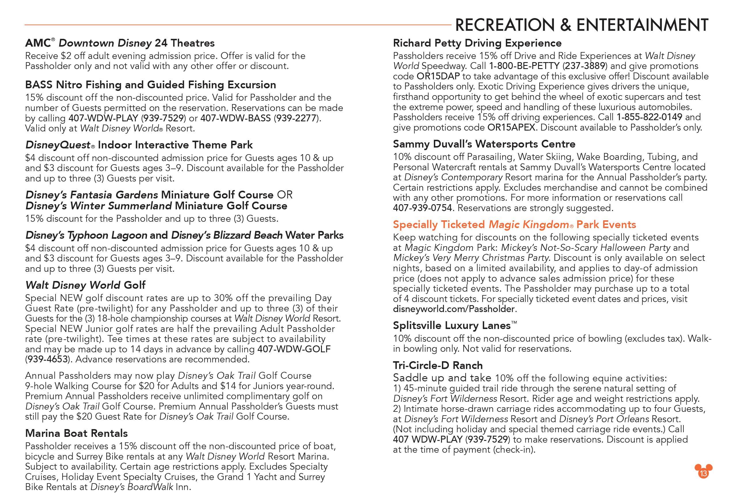 2015 Passholder Benefits Guide - Page 12-13