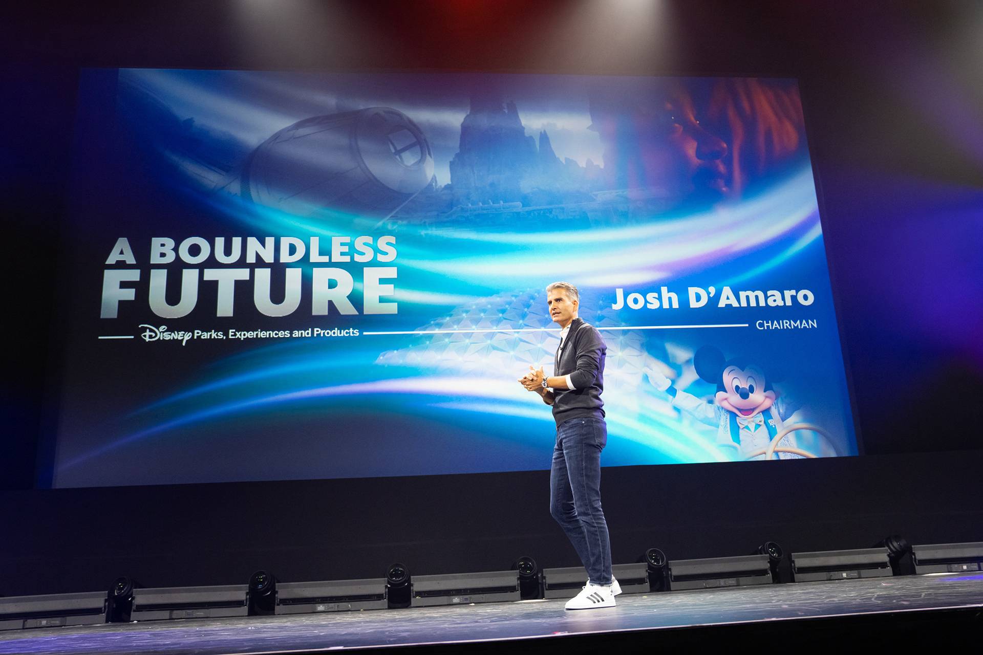 Disney Parks, Experiences and Products Chairman Josh D'Amaro at D23 Expo