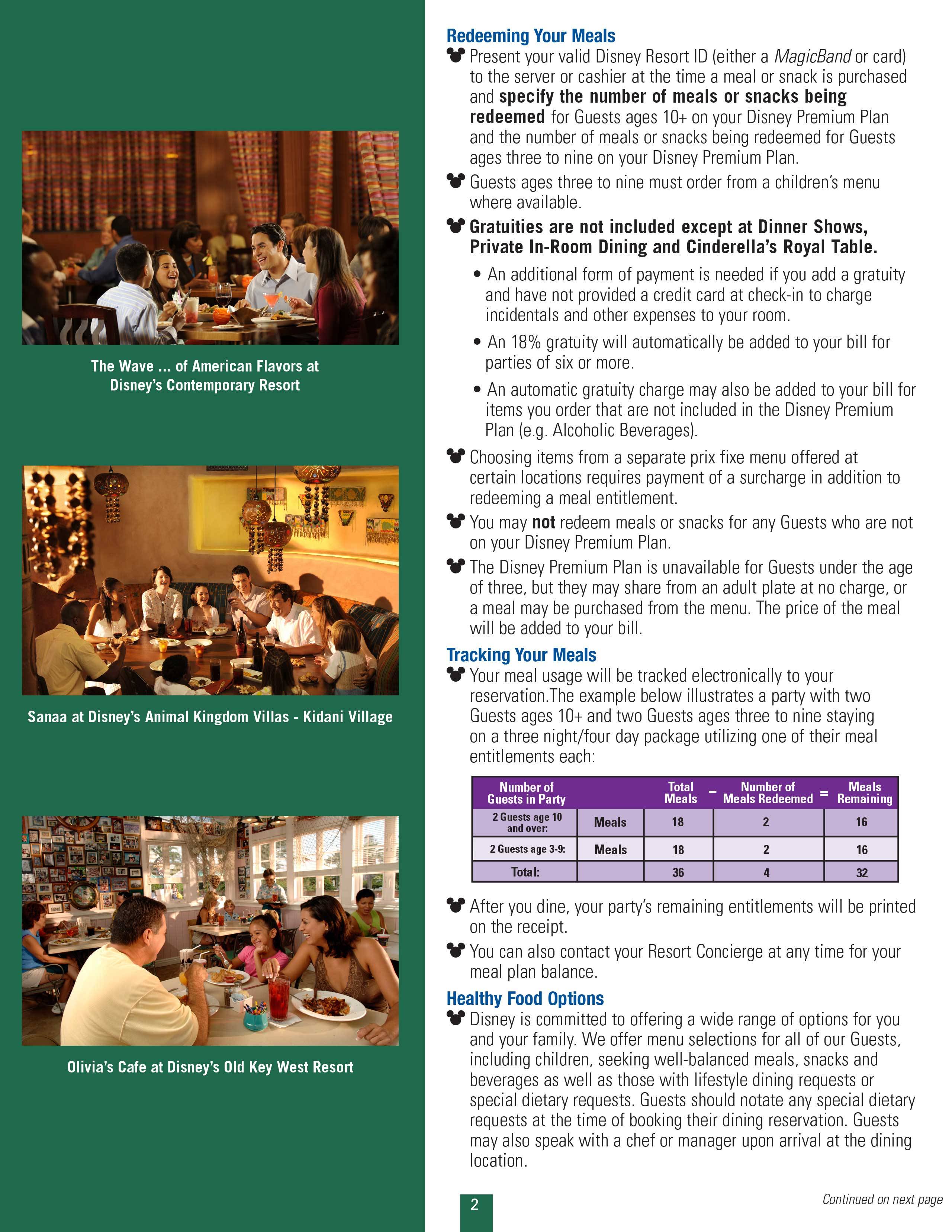 2015 Disney Premium Plan brochure - Page 2