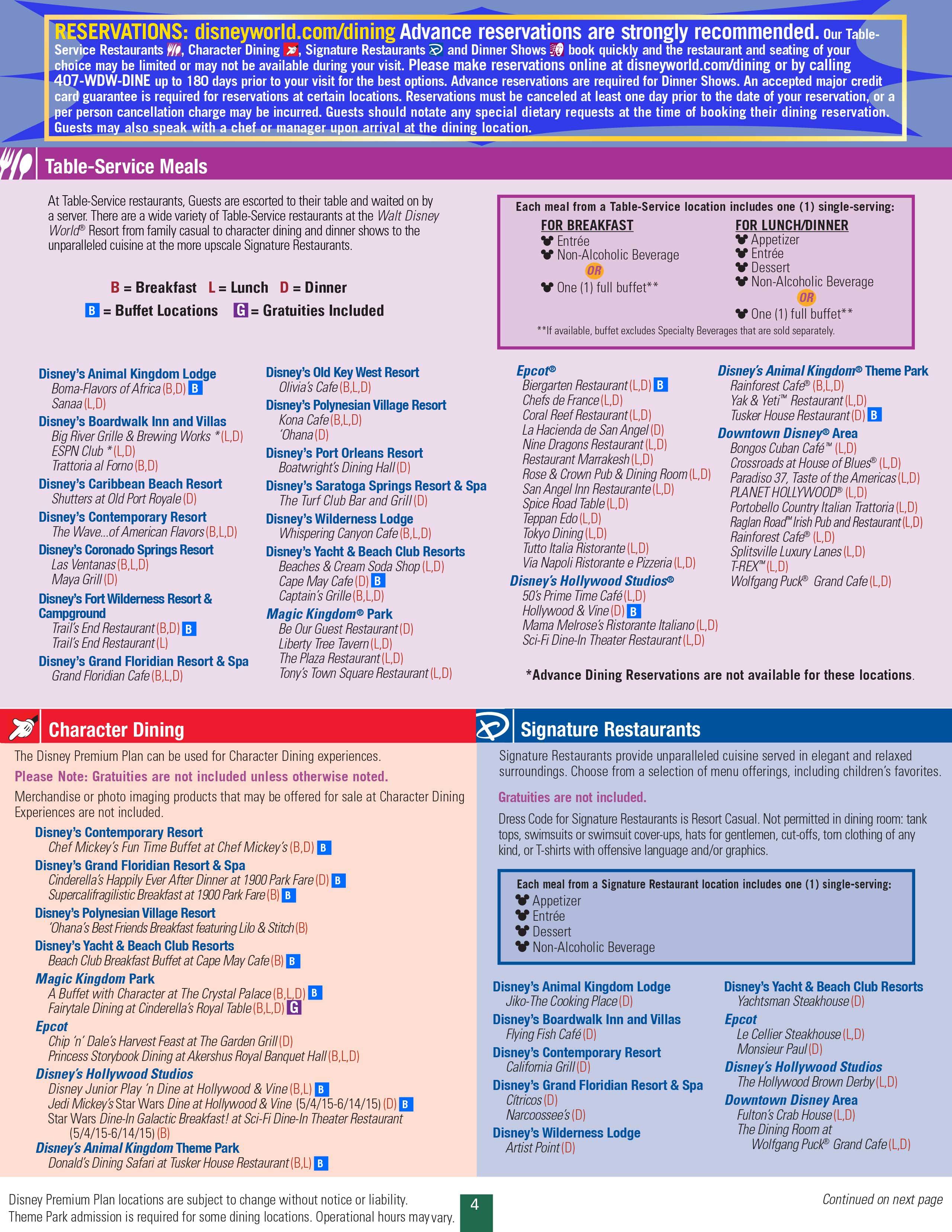 2015 Disney Premium Plan brochure - Page 4