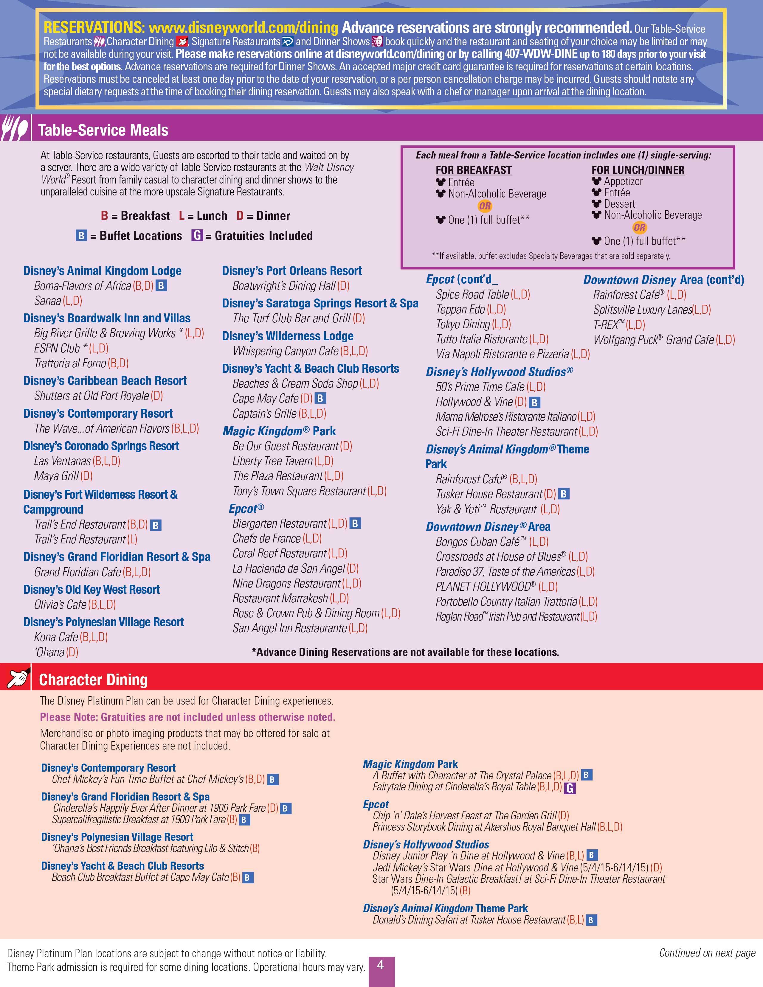 2015 Disney Platinum Plan brochure - Page 5