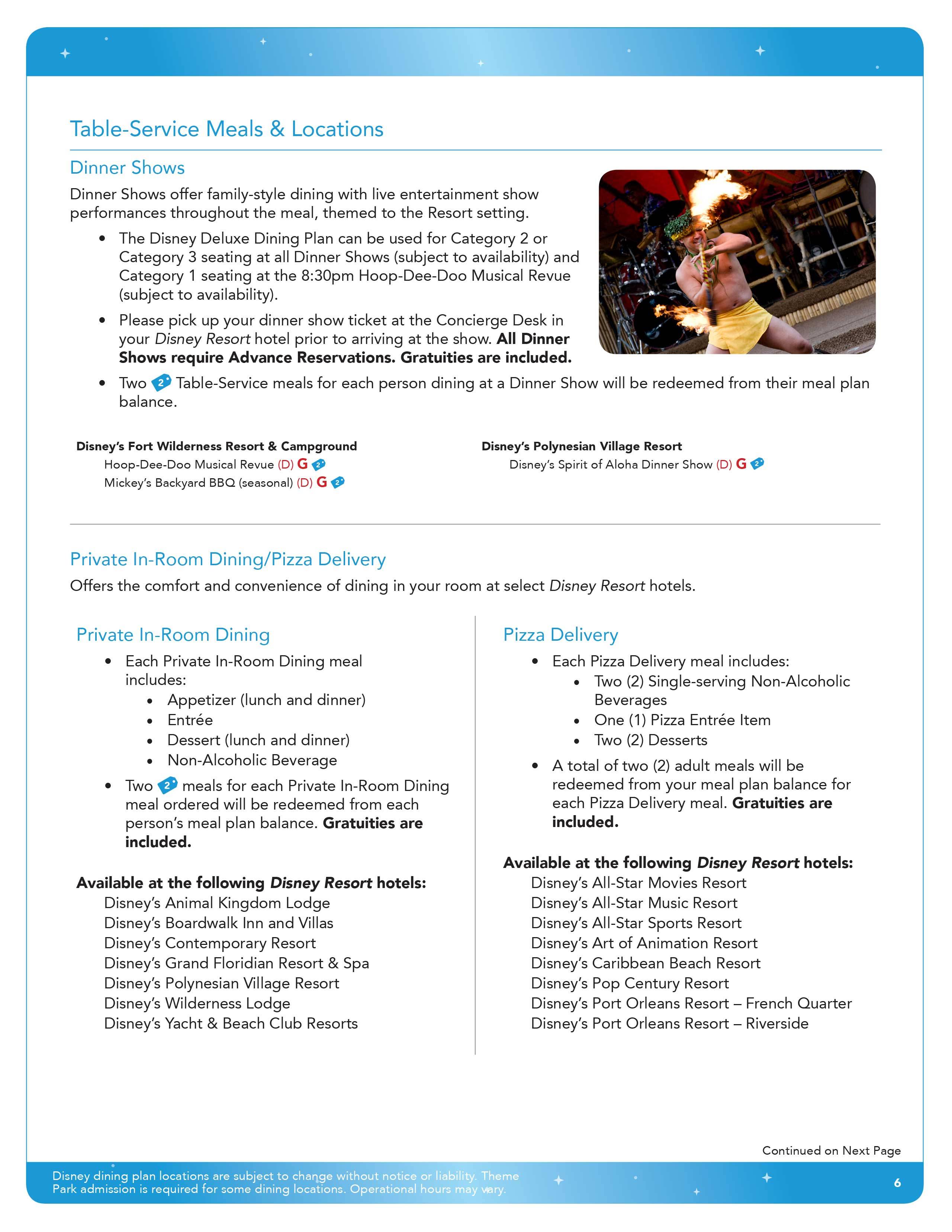 2016 Disney Deluxe Dining Plan brochure - Page 6