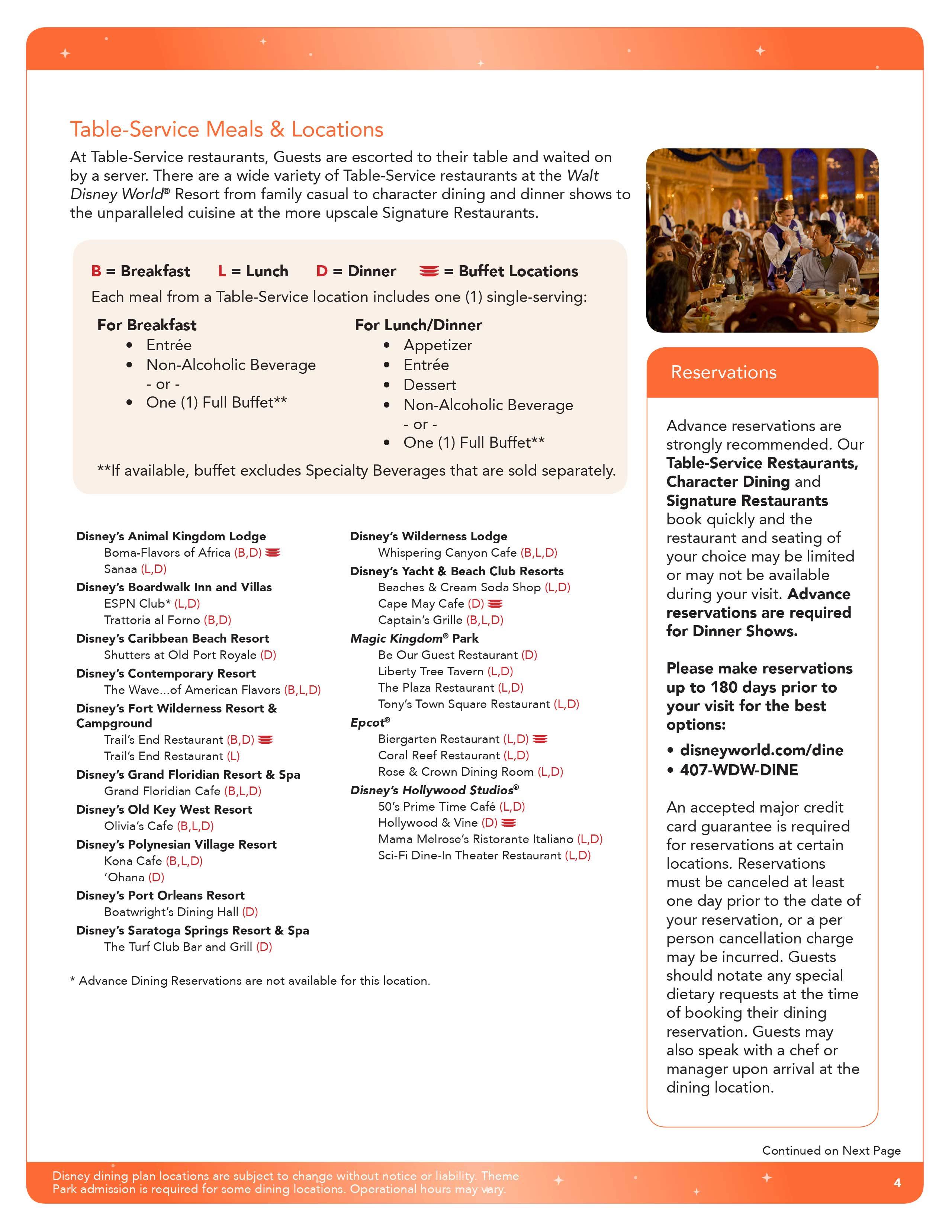 2016 Disney Premium Dining Plan brochure - Page 5