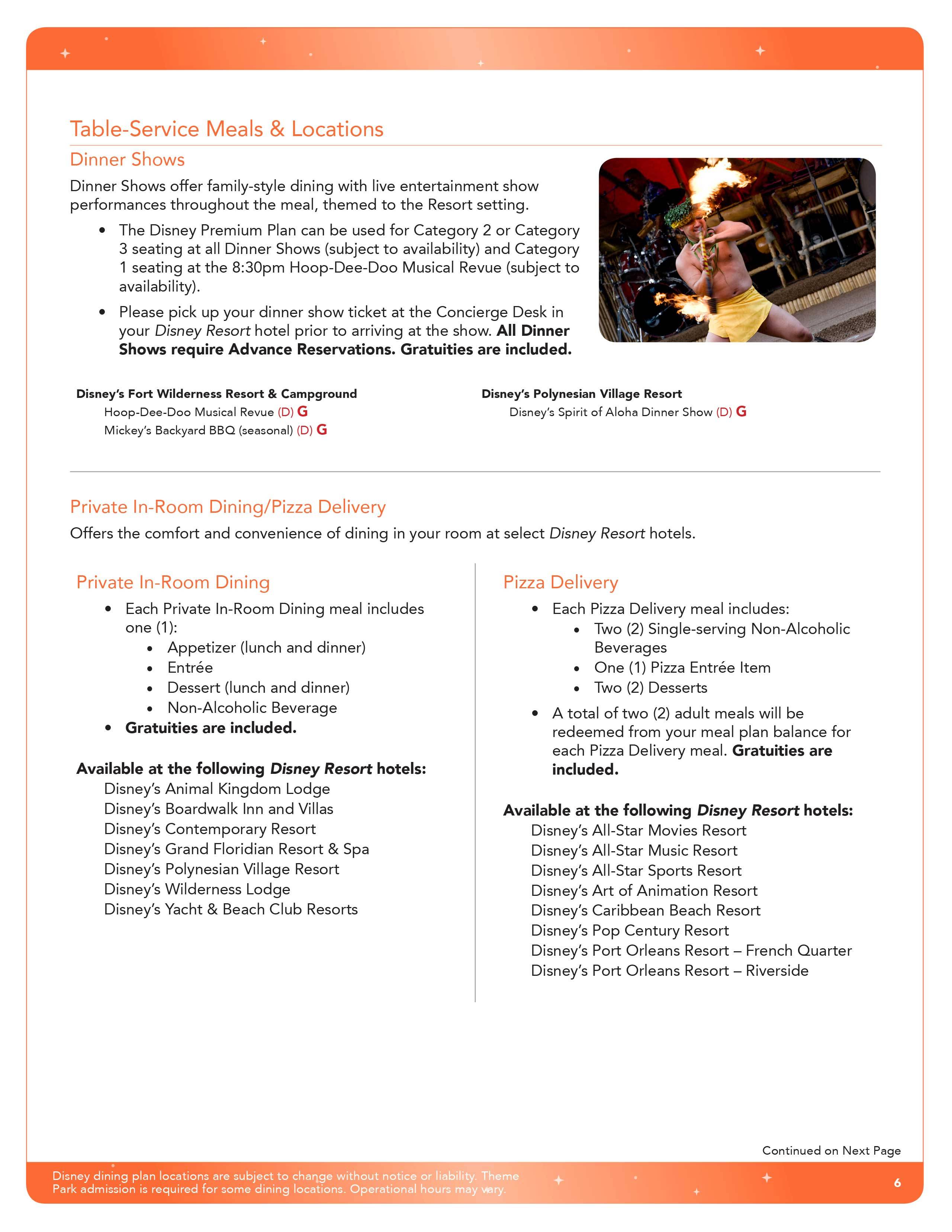 2016 Disney Premium Dining Plan brochure - Page 7