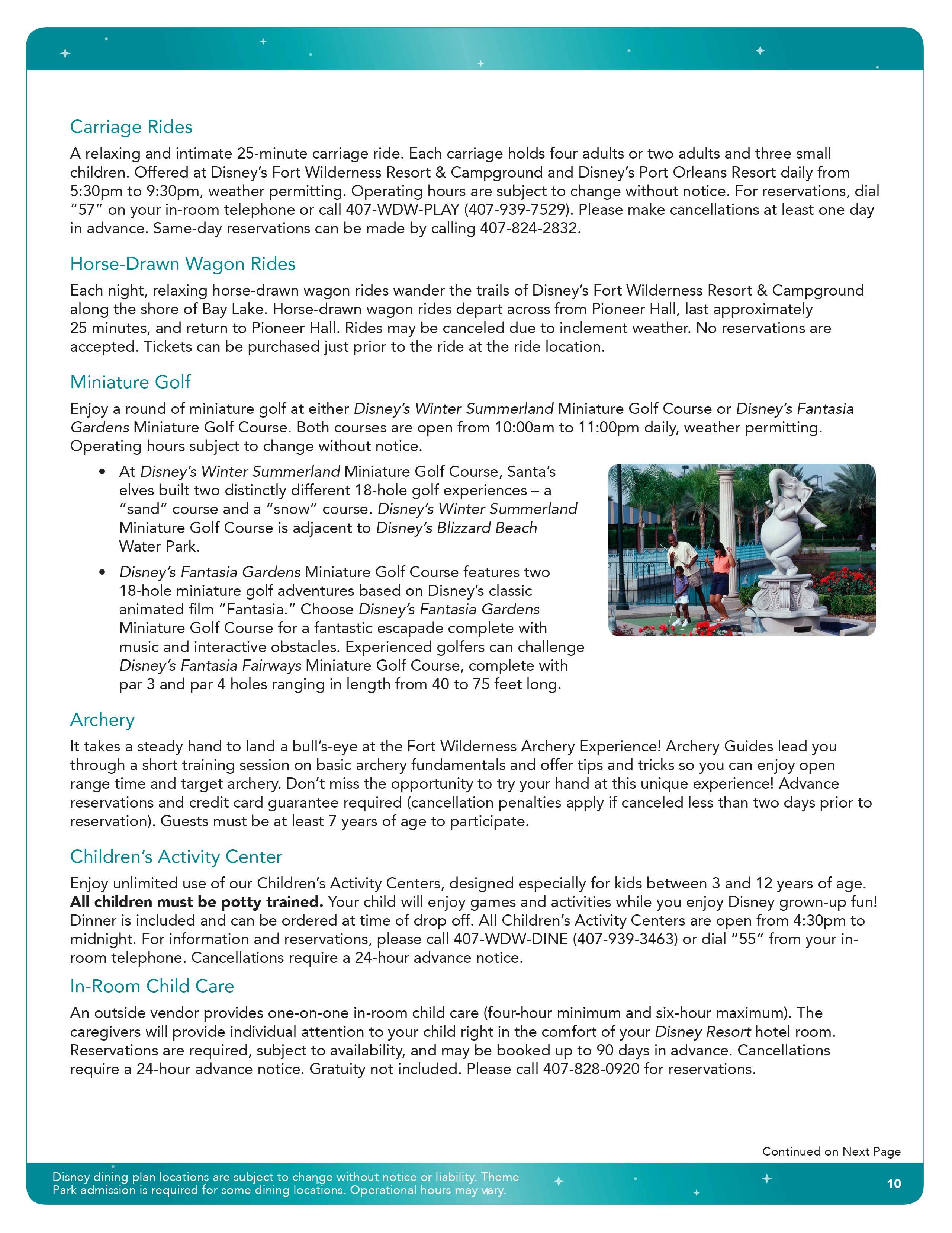 2016 Disney Platinum Dining Plan brochure - Page 2