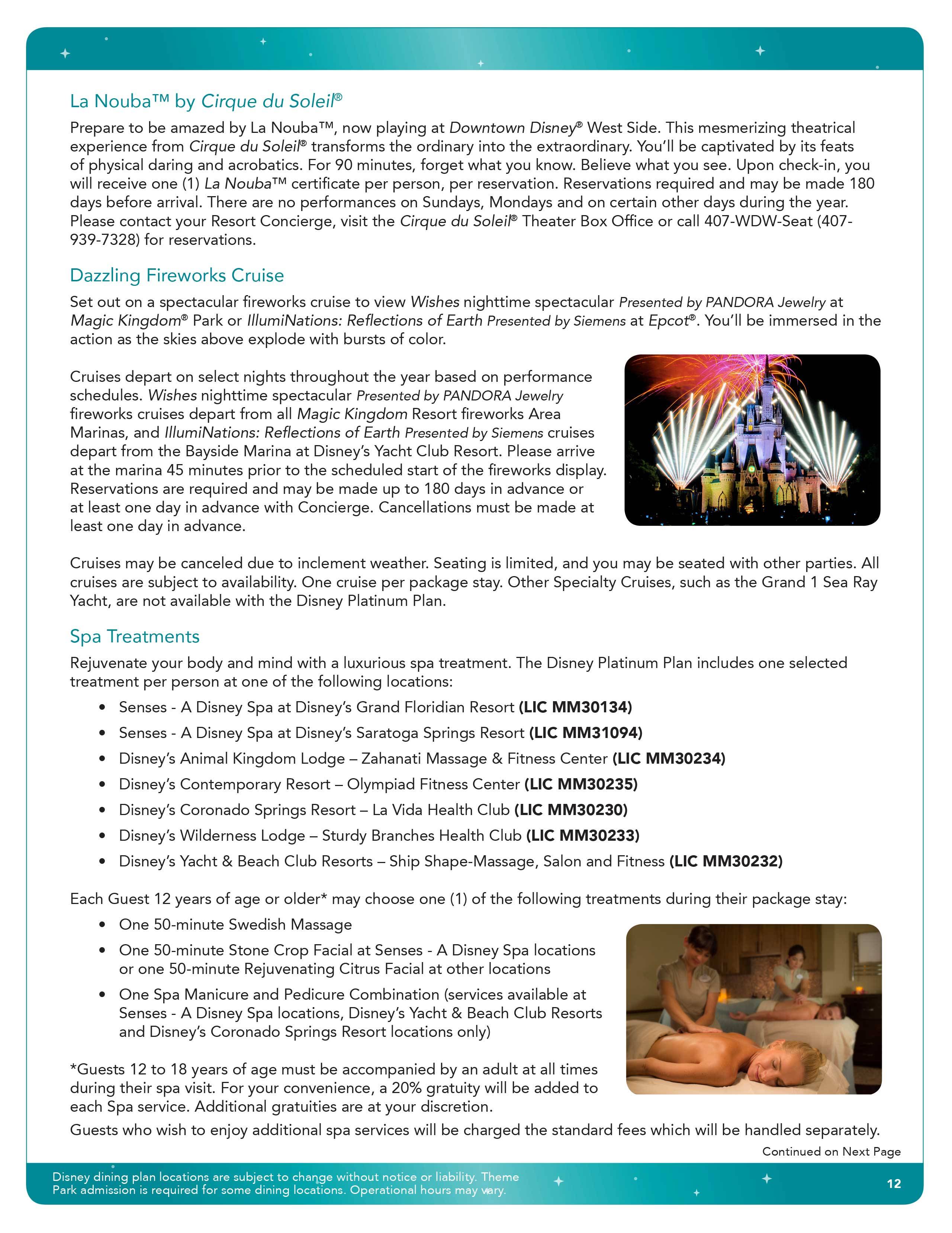2016 Disney Platinum Dining Plan brochure - Page 4