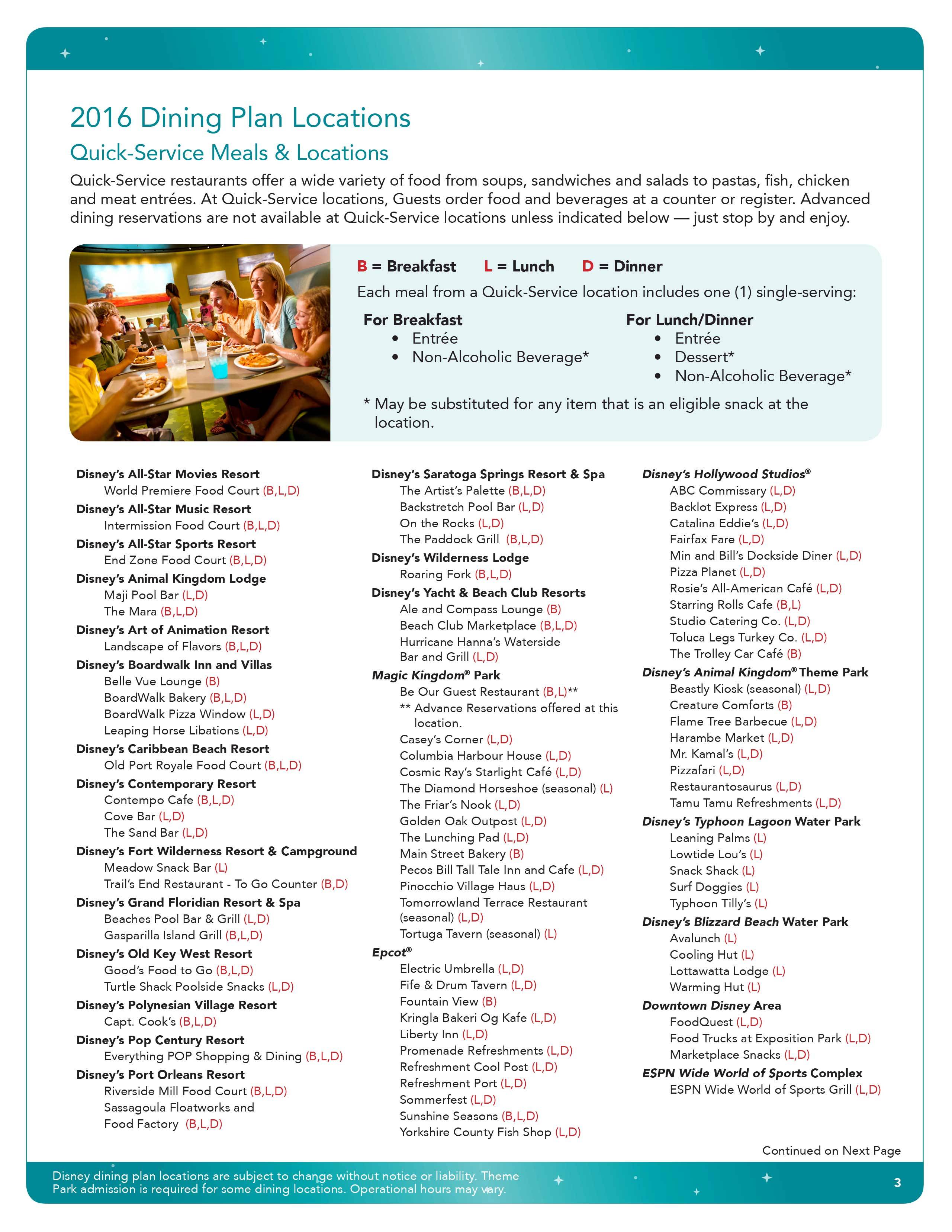 2016 Disney Platinum Dining Plan brochure - Page 8