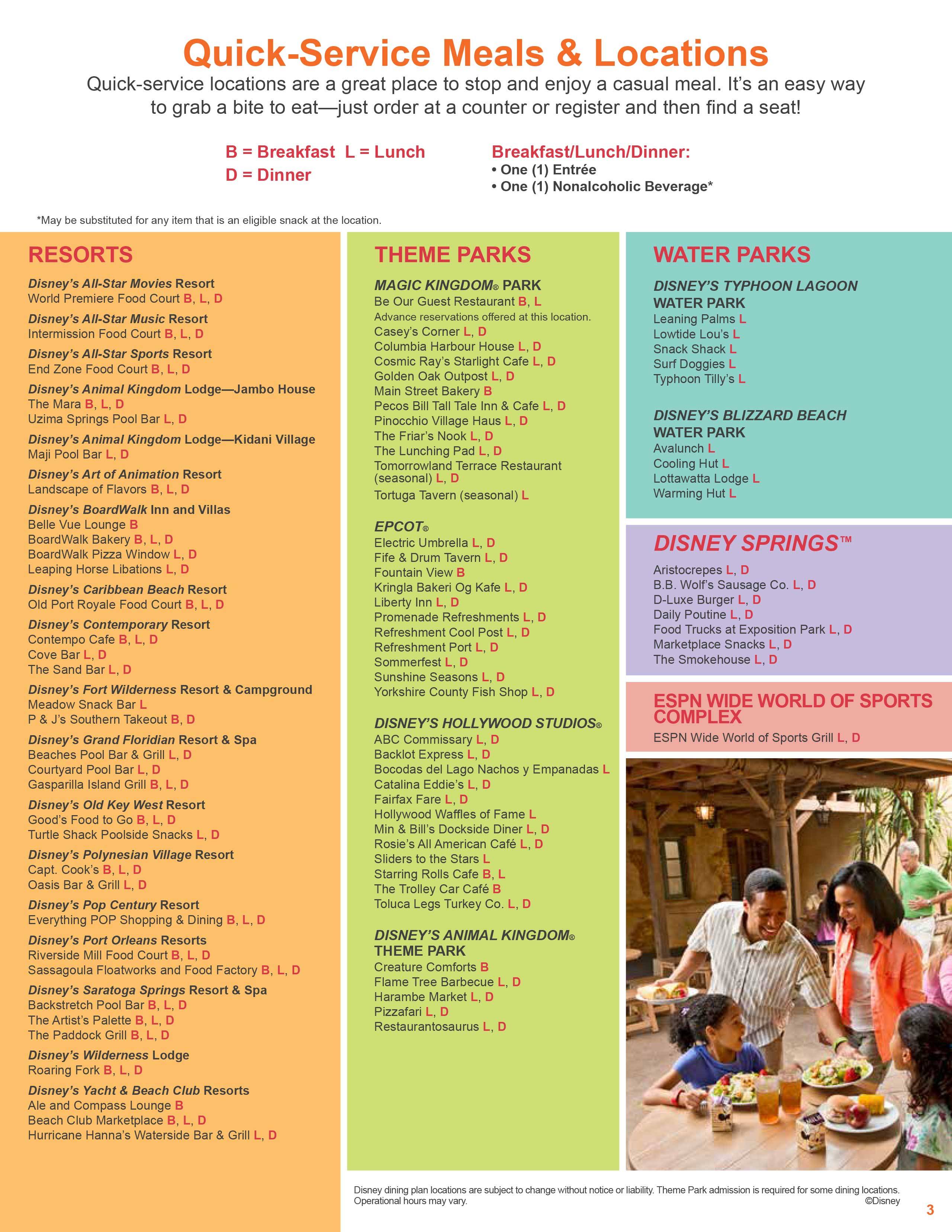 2017 Disney Quick Service Dining Plan brochure - Page 3