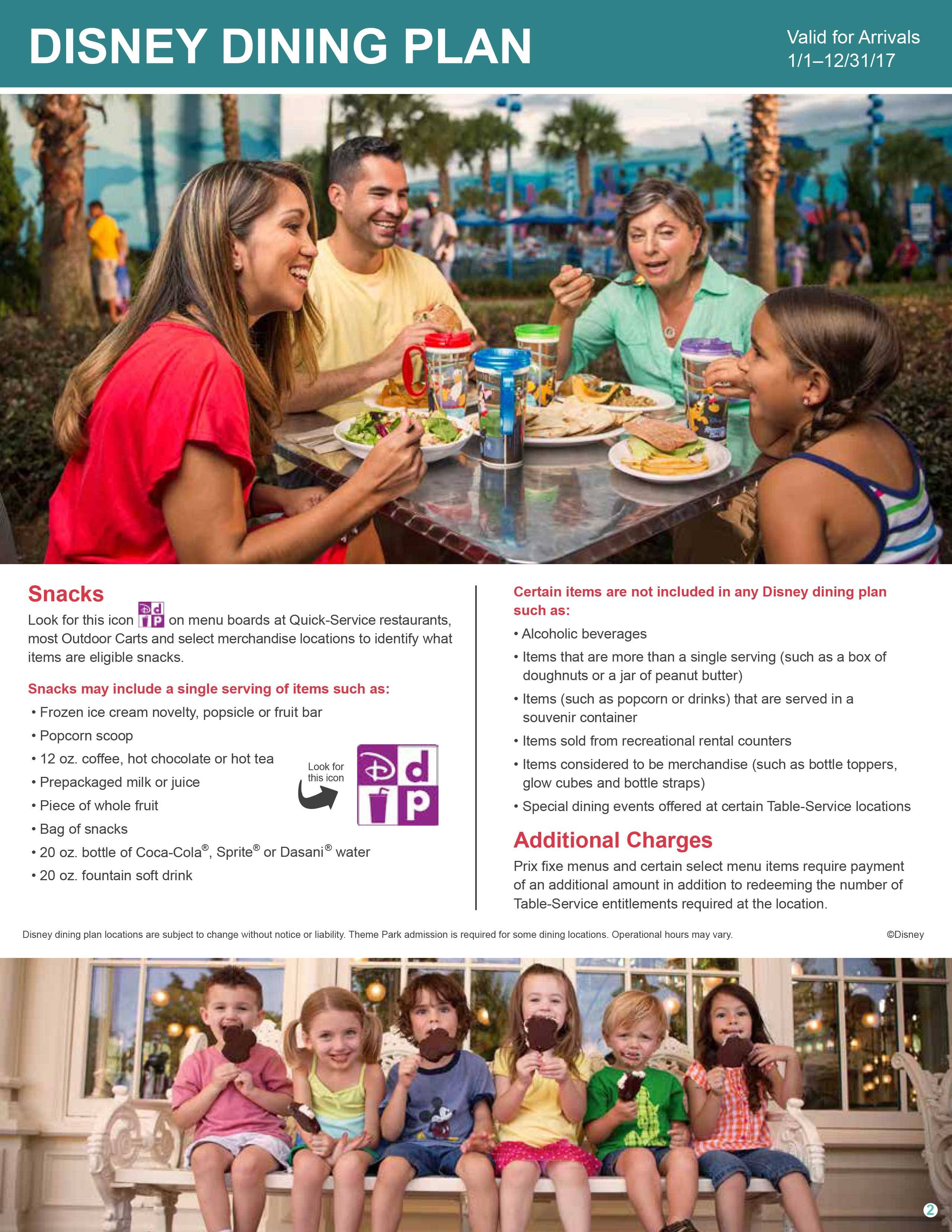 2017 Disney Dining Plan brochure - Page 2