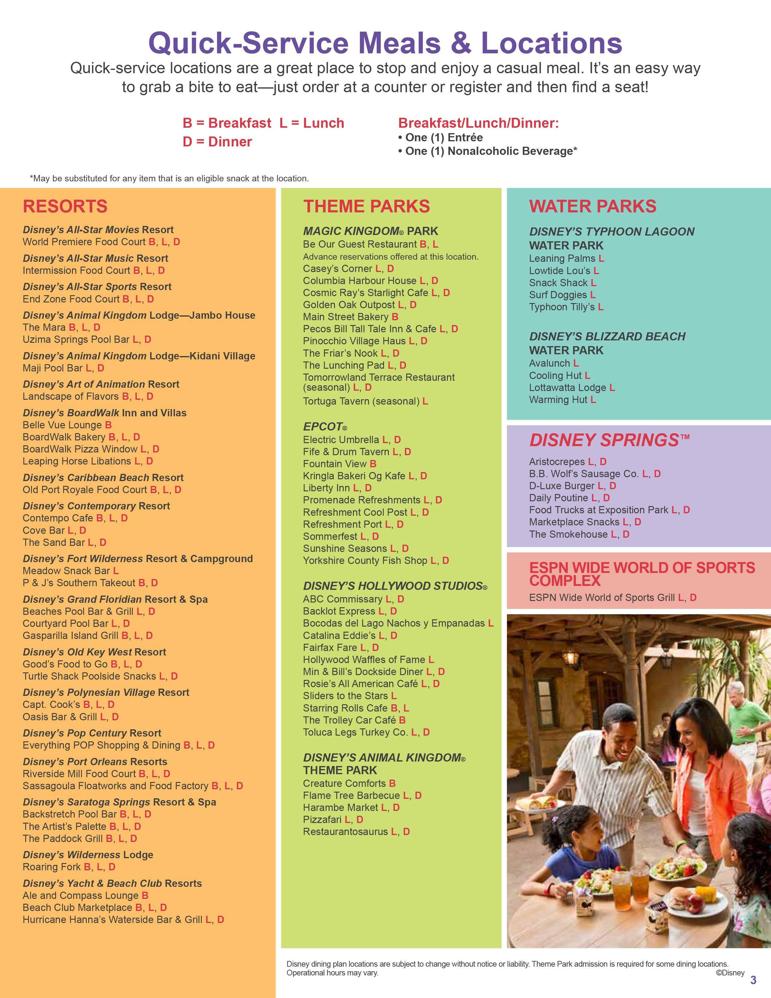 2017 Disney Deluxe Dining Plan brochure - Page 3