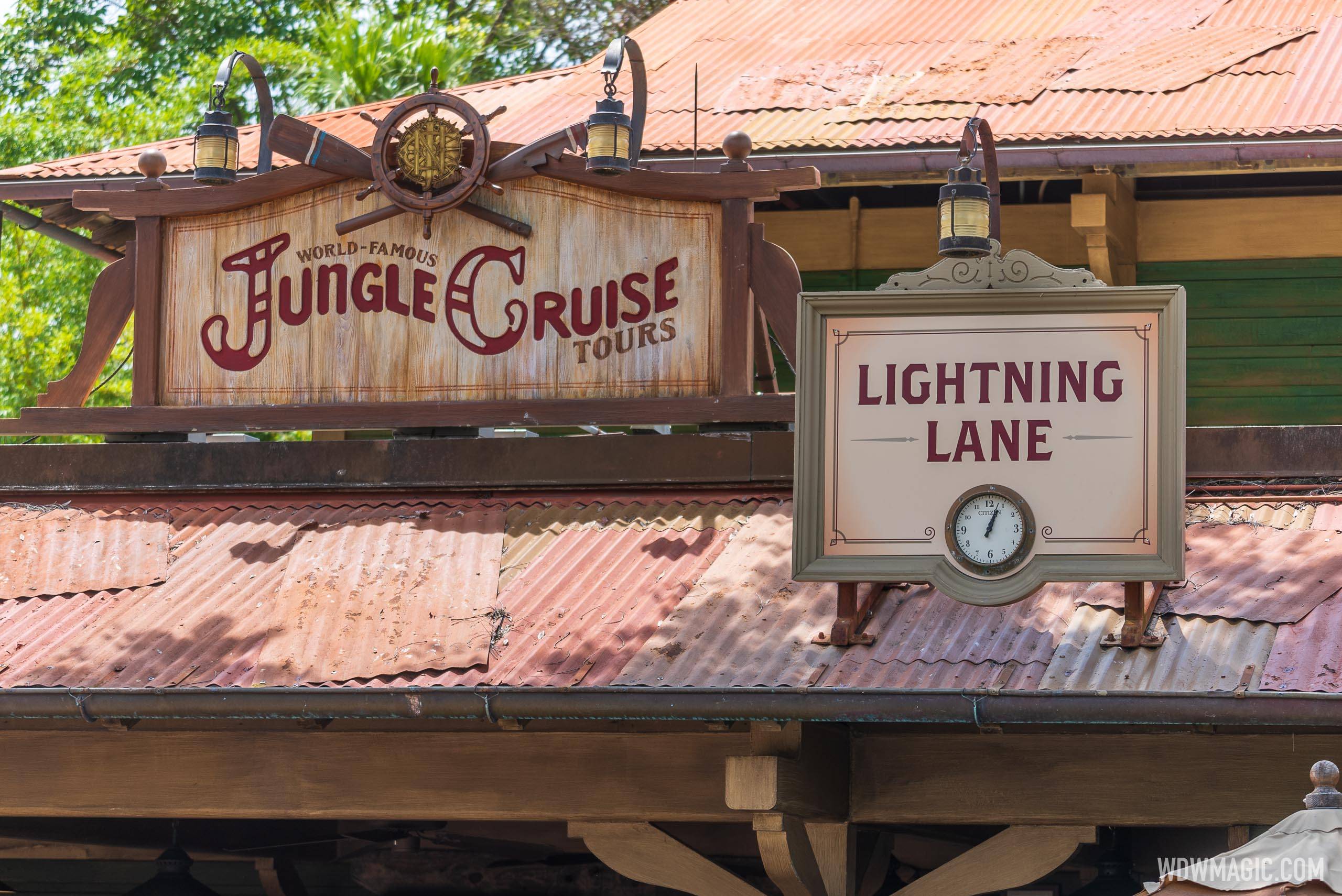 Lightning Lane signs at Magic Kingdom