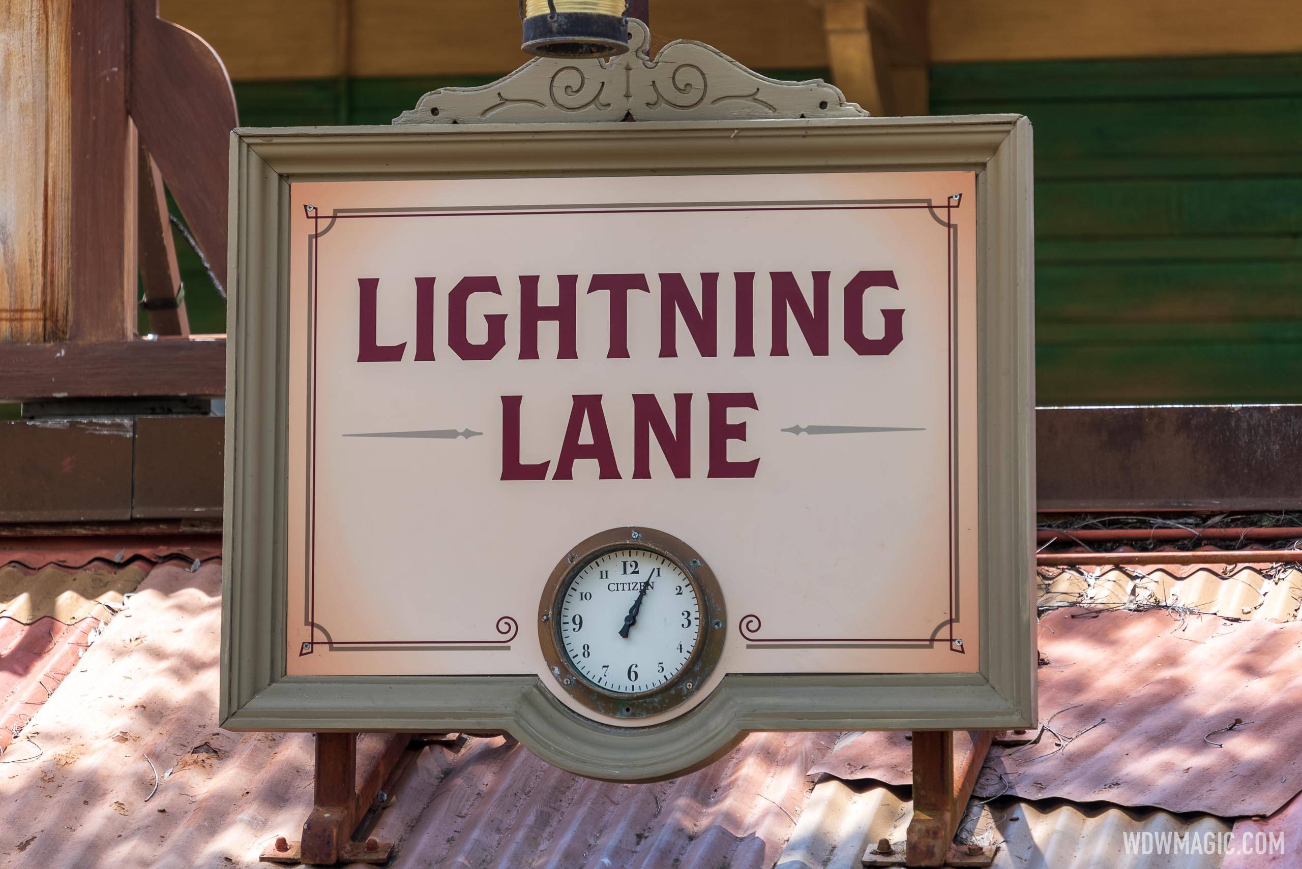 Lightning Lane sign at Jungle Cruise