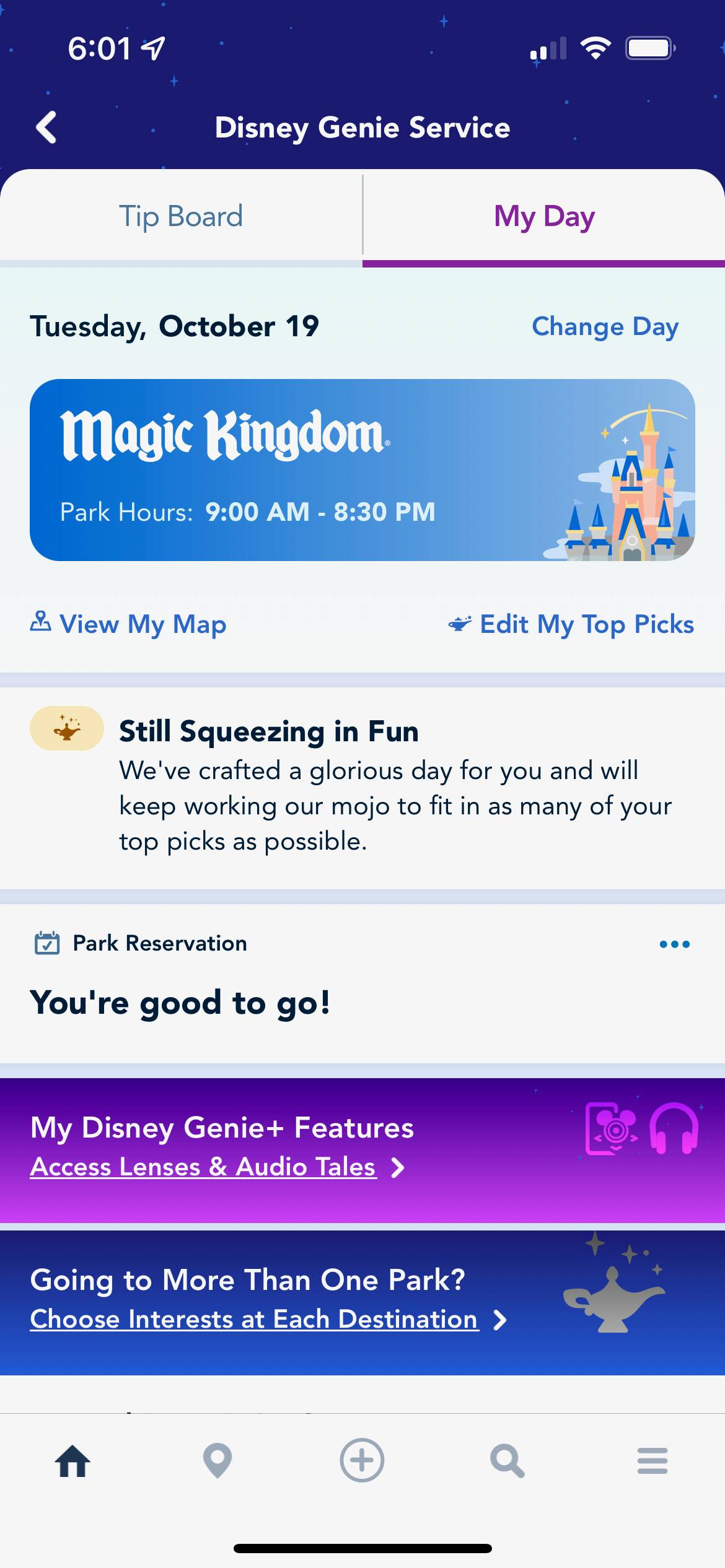 My Disney Experience Disney Genie Planning Complete