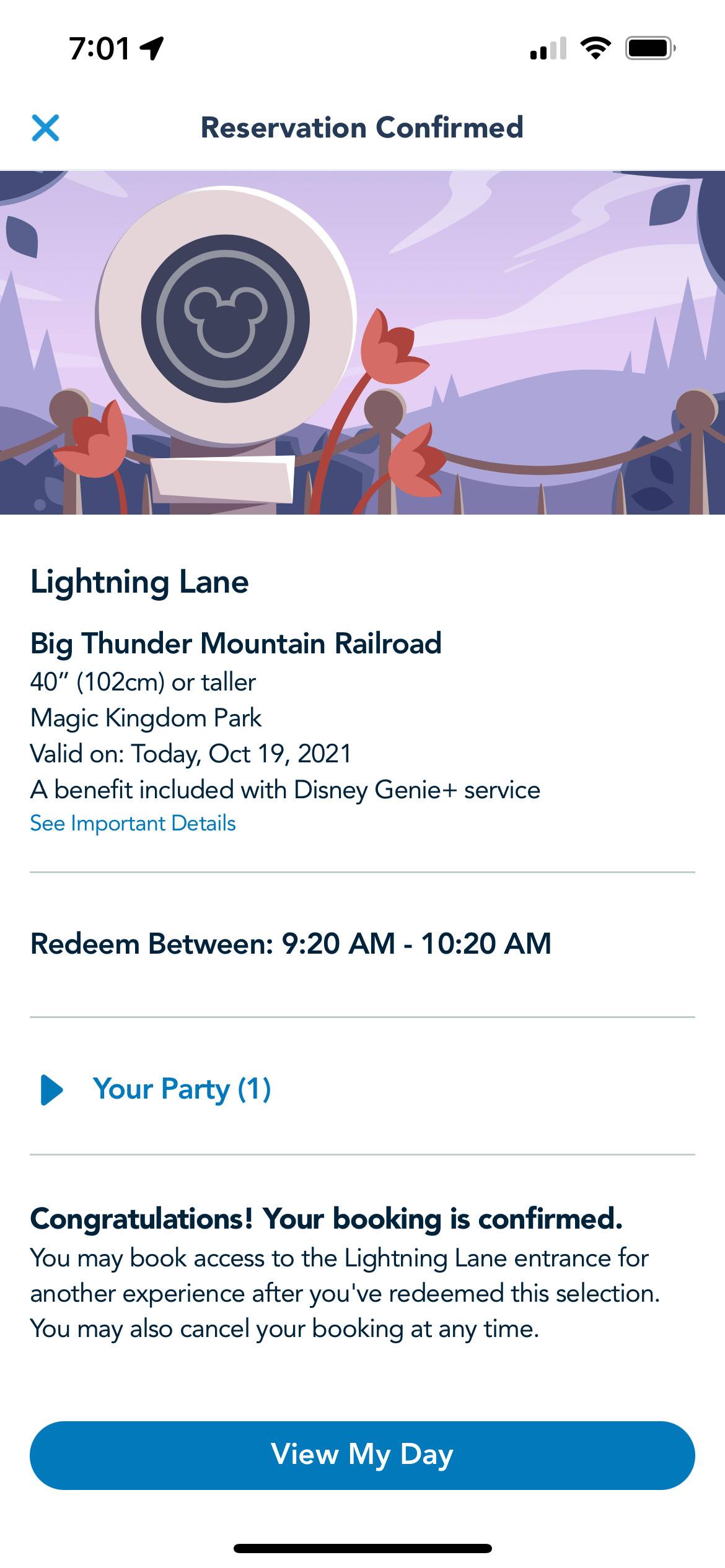 Using Disney Genie to make a Lighting Lane selection at Walt Disney World