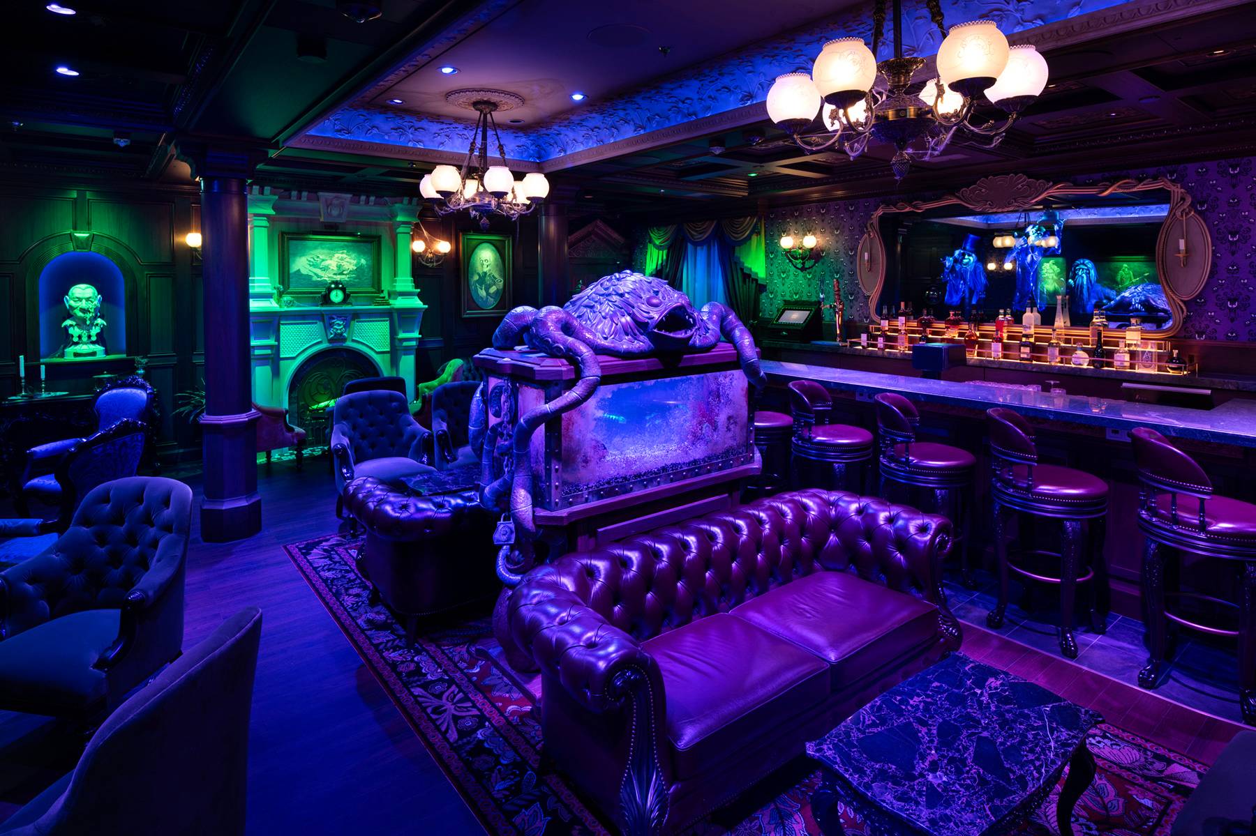 Inside the Haunted Mansion Parlor: Disney Treasure's Eerie New Lounge