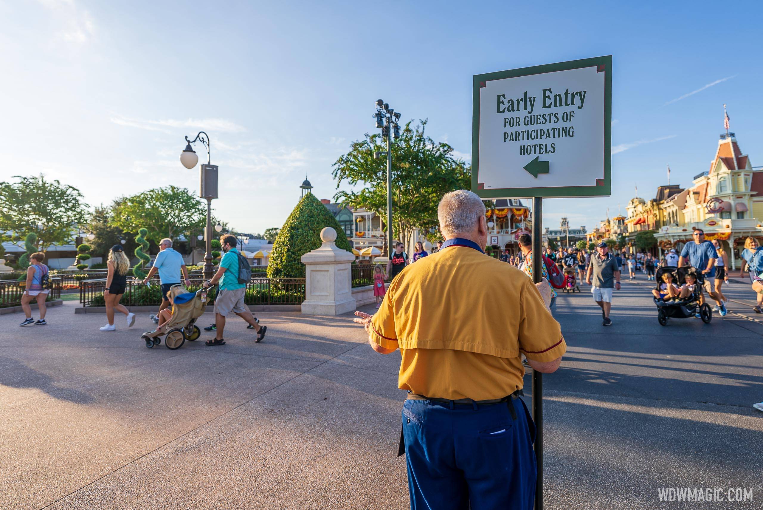 Early Theme Park Entry process at Magic Kingdom